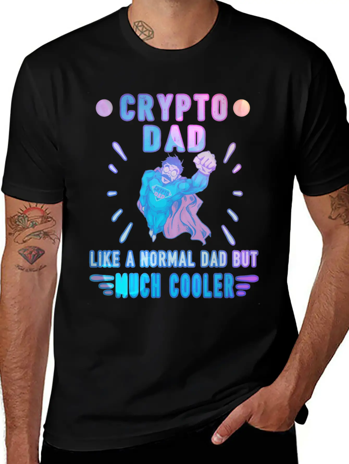 Bitcoin Crypto Father Dad Trader Crypto Stylish Everyday T-Shirt – Unisex Basic Cotton Tee