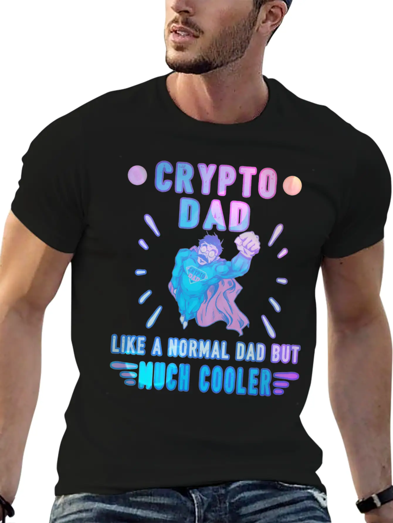 Bitcoin Crypto Father Dad Trader Crypto Stylish Everyday T-Shirt – Unisex Basic Cotton Tee