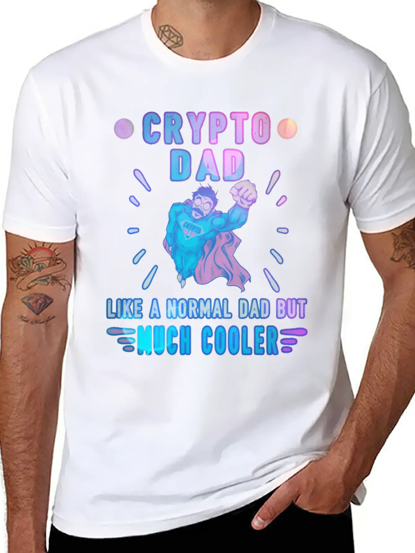 Bitcoin Crypto Father Dad Trader Crypto Stylish Everyday T-Shirt – Unisex Basic Cotton Tee
