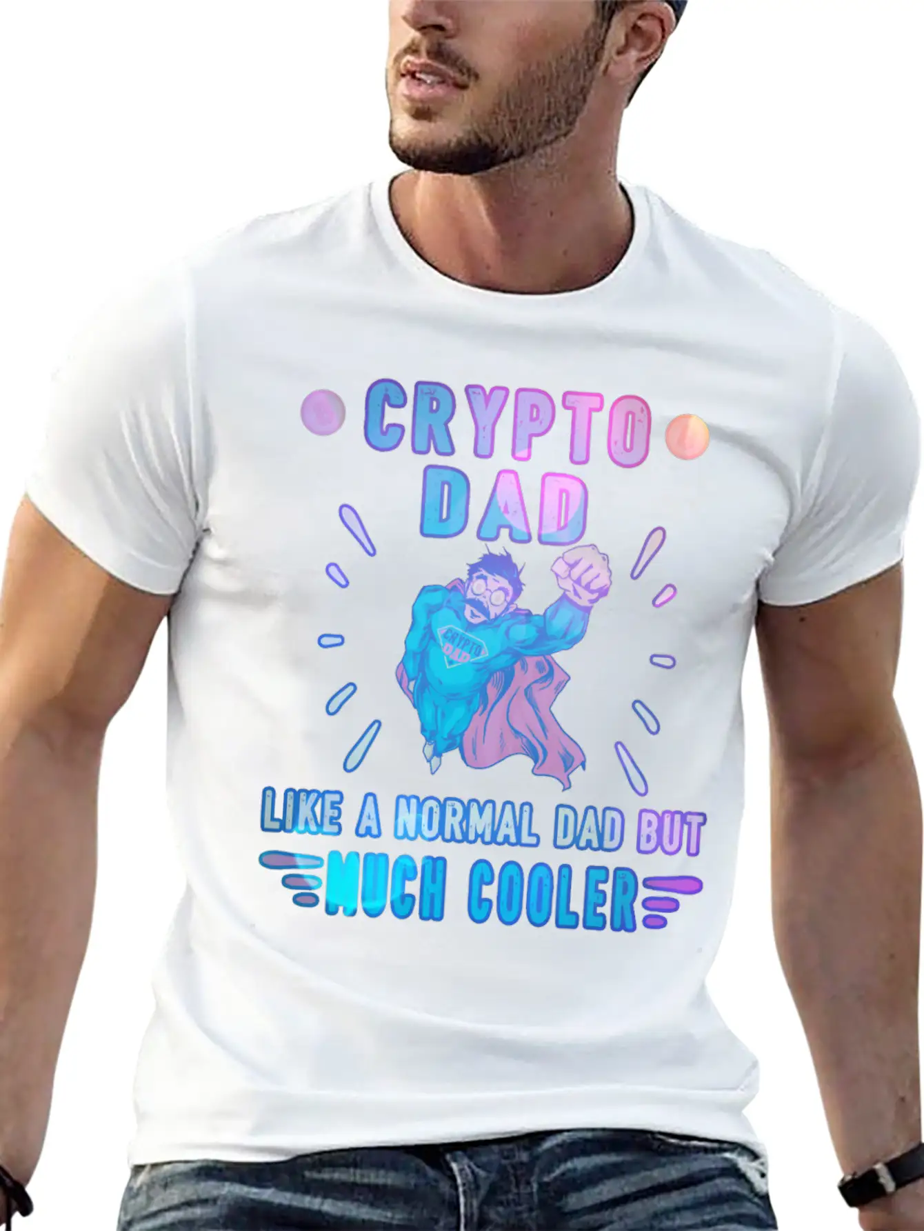 Bitcoin Crypto Father Dad Trader Crypto Stylish Everyday T-Shirt – Unisex Basic Cotton Tee
