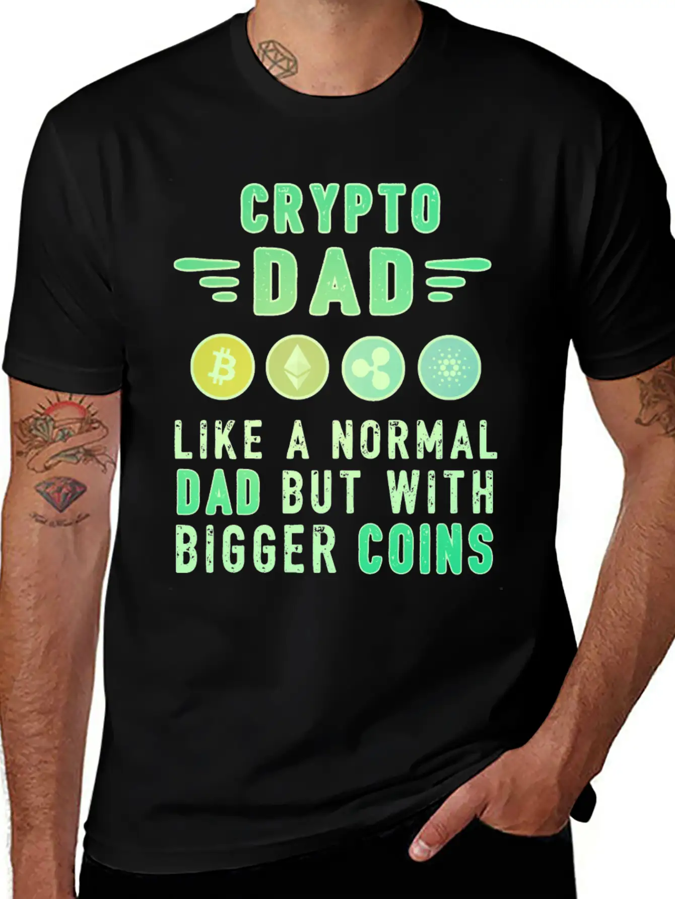 Bitcoin Crypto Father Dad Trader Crypto Timeless Short Sleeve Tee – Comfy And Minimalist Design