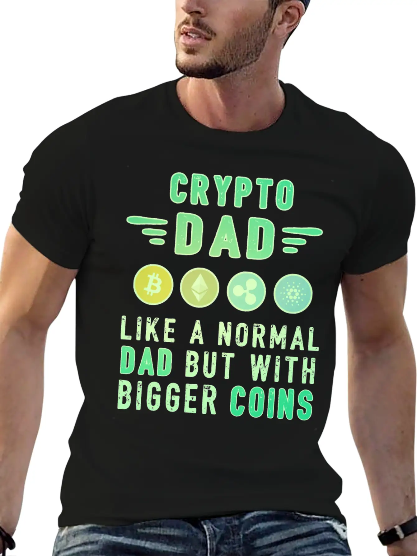 Bitcoin Crypto Father Dad Trader Crypto Timeless Short Sleeve Tee – Comfy And Minimalist Design