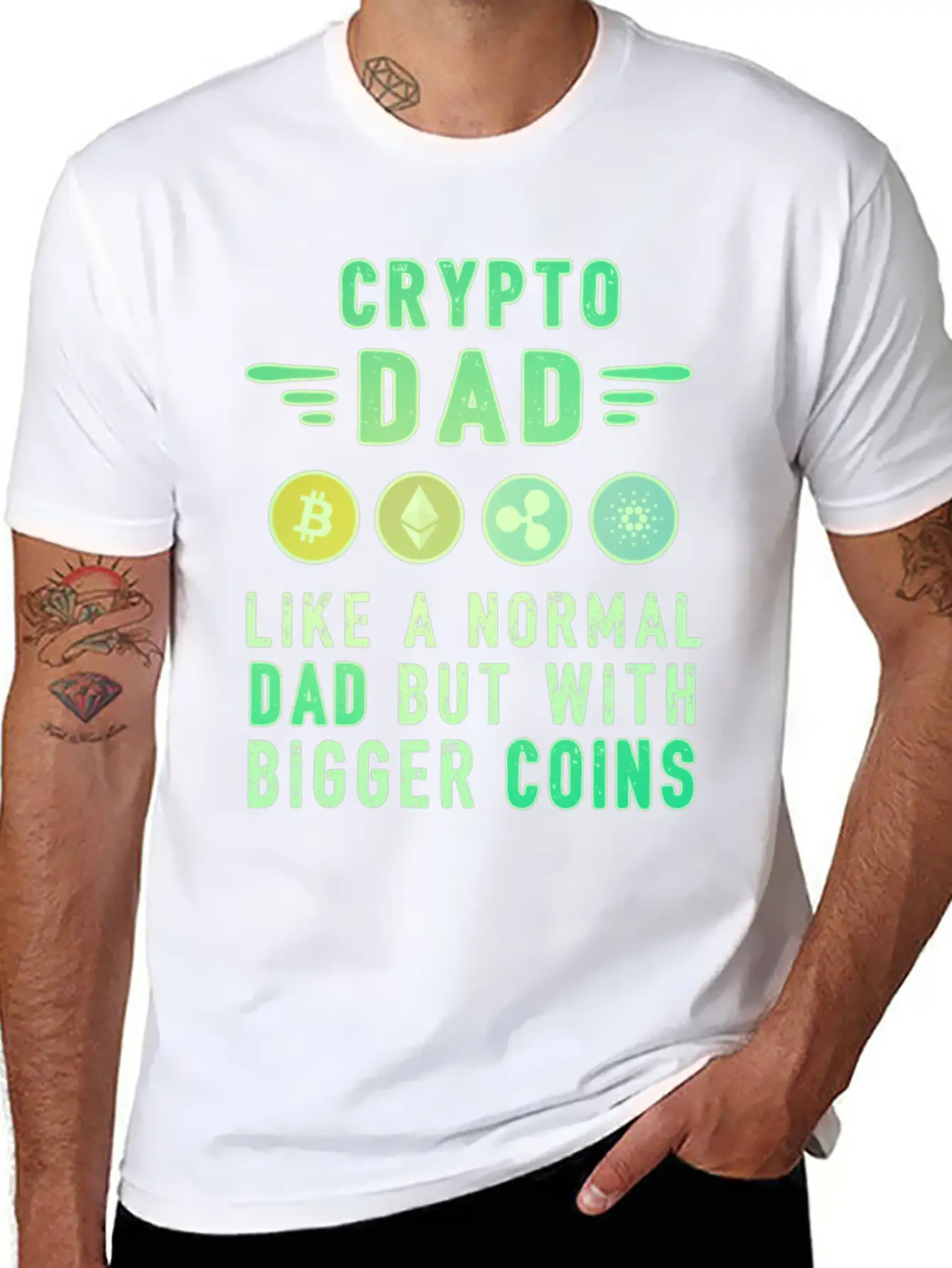 Bitcoin Crypto Father Dad Trader Crypto Timeless Short Sleeve Tee – Comfy And Minimalist Design