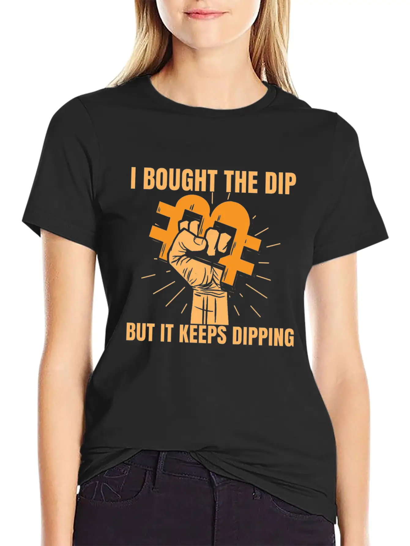 Bitcoin Crypto Market Dip Hand Unisex Casual T-Shirt – Clean Design For Daily Comfort