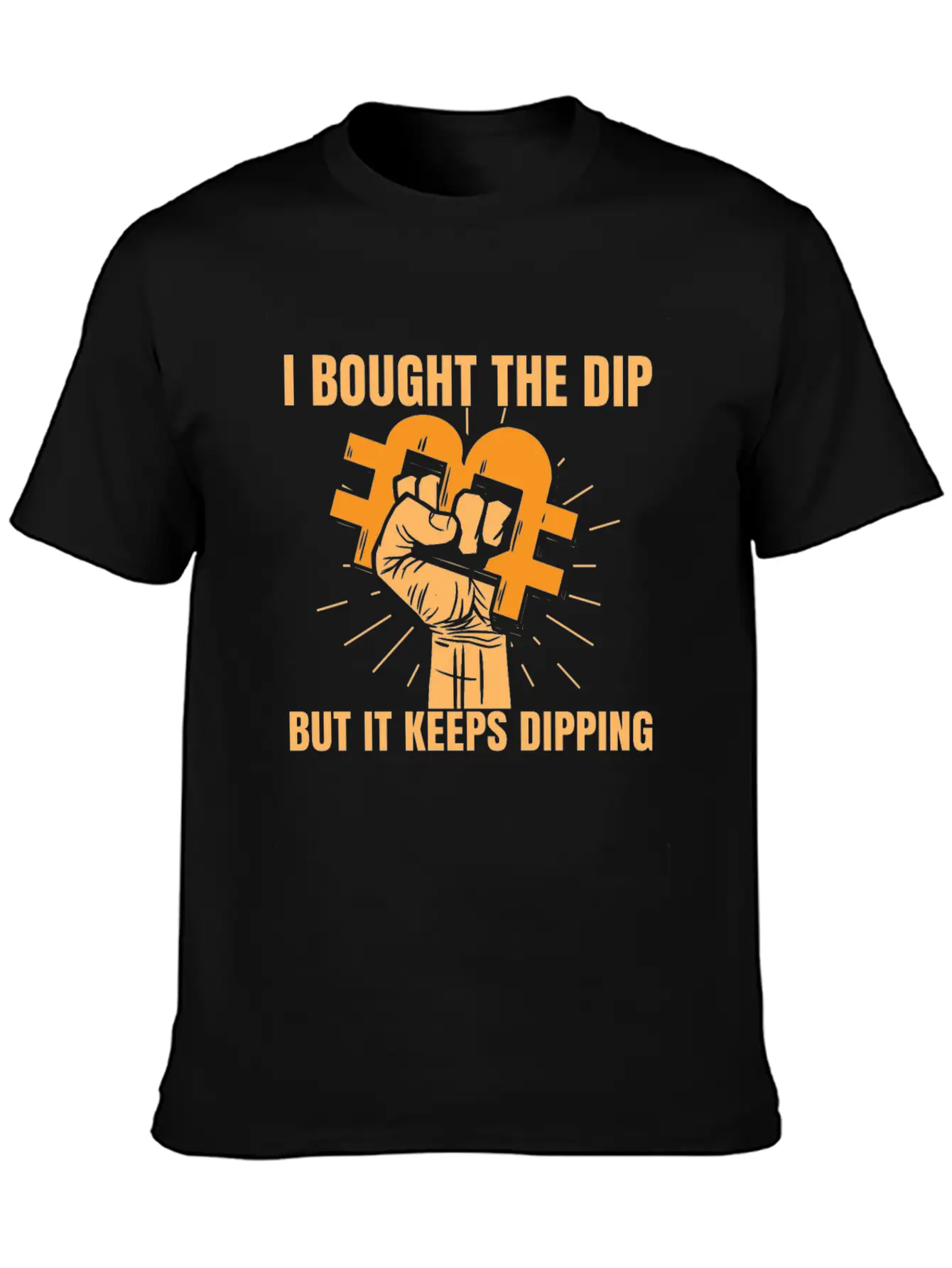 Bitcoin Crypto Market Dip Hand Unisex Casual T-Shirt – Clean Design For Daily Comfort