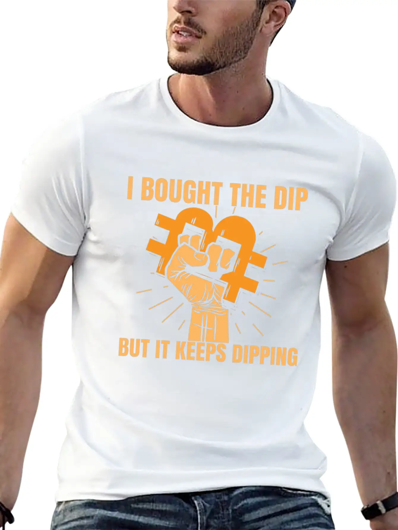 Bitcoin Crypto Market Dip Hand Unisex Casual T-Shirt – Clean Design For Daily Comfort