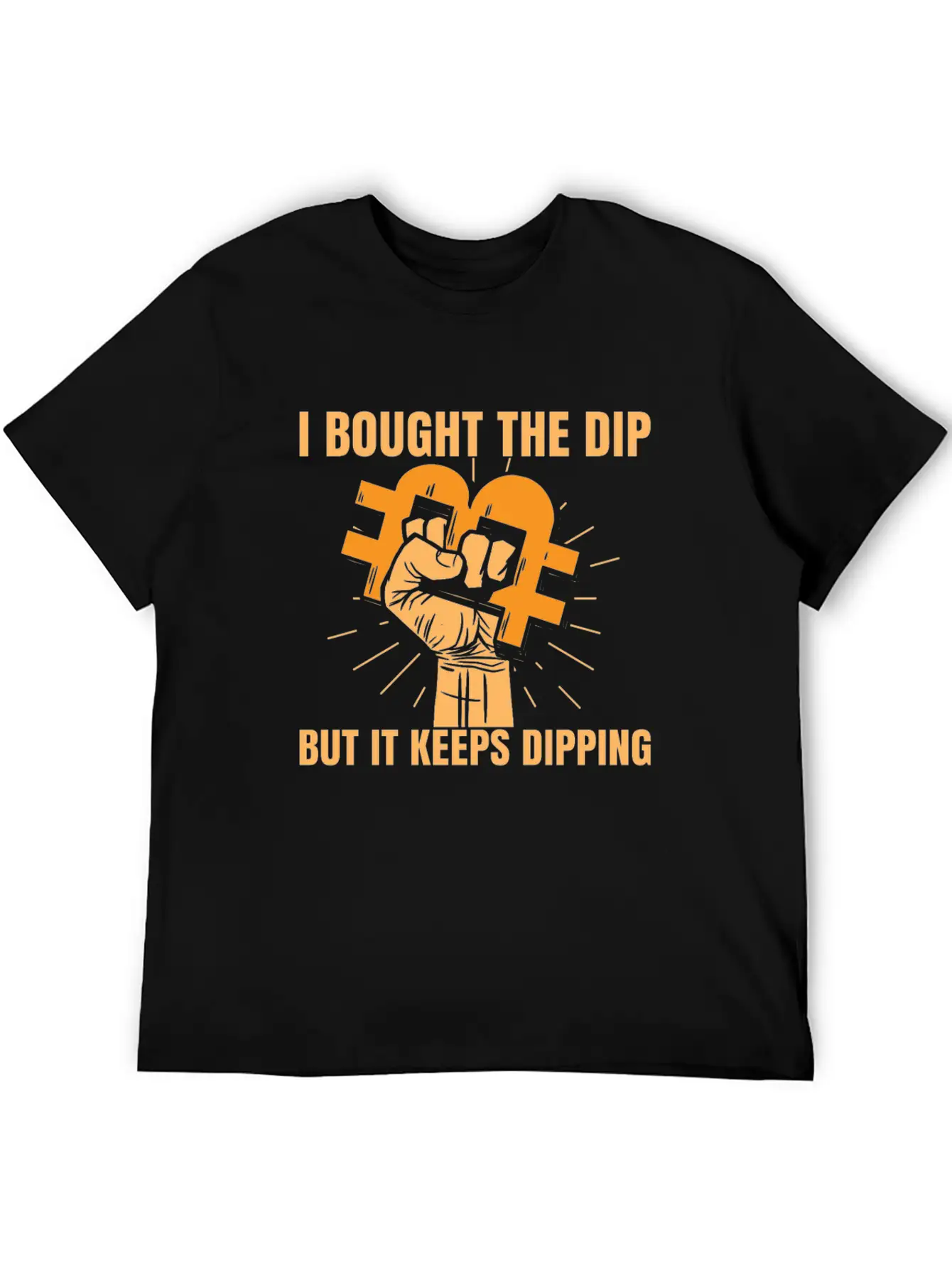 Bitcoin Crypto Market Dip Hand Unisex Casual T-Shirt – Clean Design For Daily Comfort