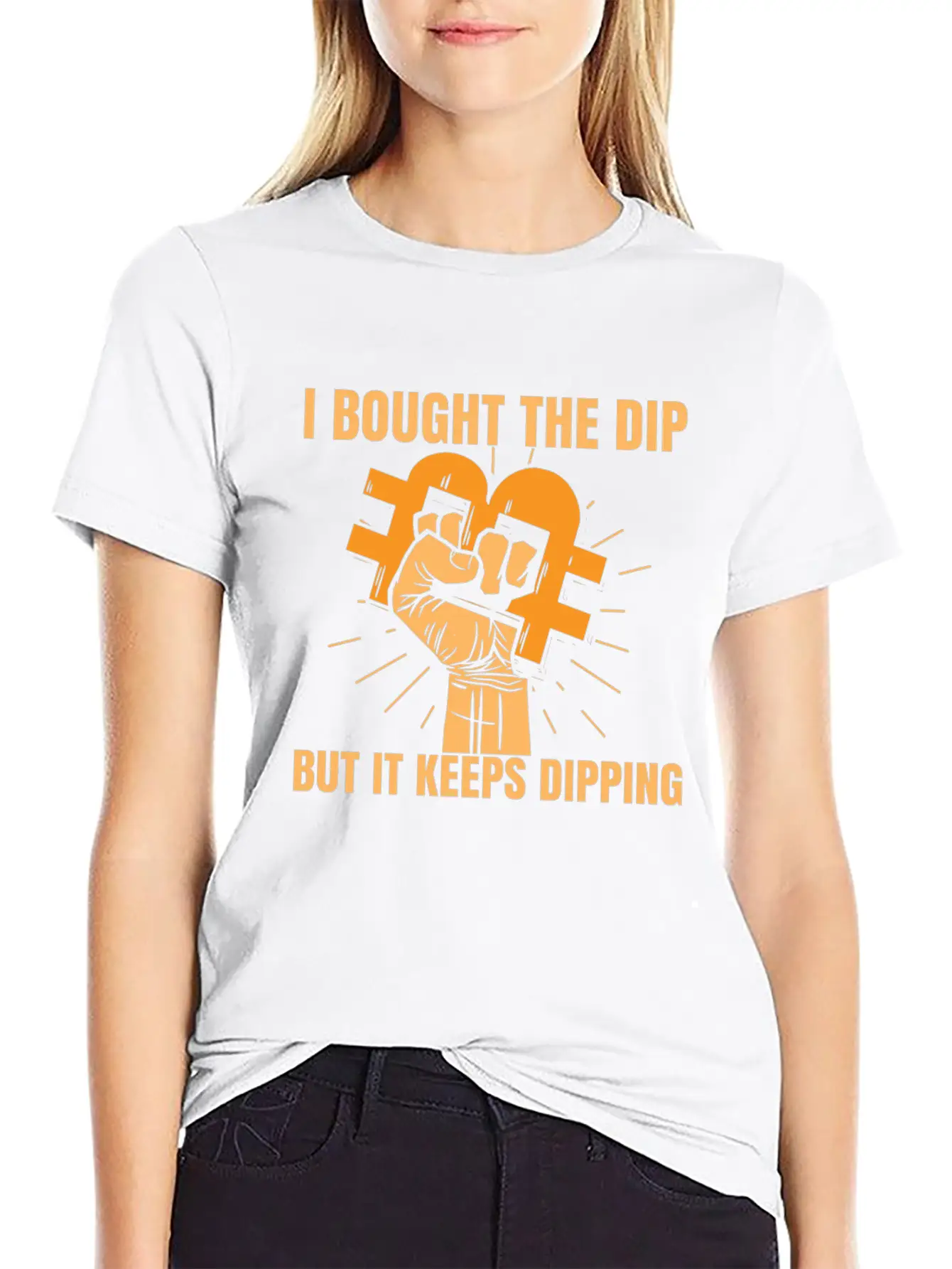 Bitcoin Crypto Market Dip Hand Unisex Casual T-Shirt – Clean Design For Daily Comfort