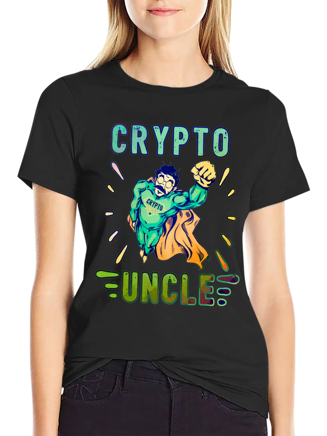 Bitcoin Crypto Uncle Cool Trader Crypto Unisex Short Sleeve Soft Cotton T-Shirt – Casual Everyday Wear