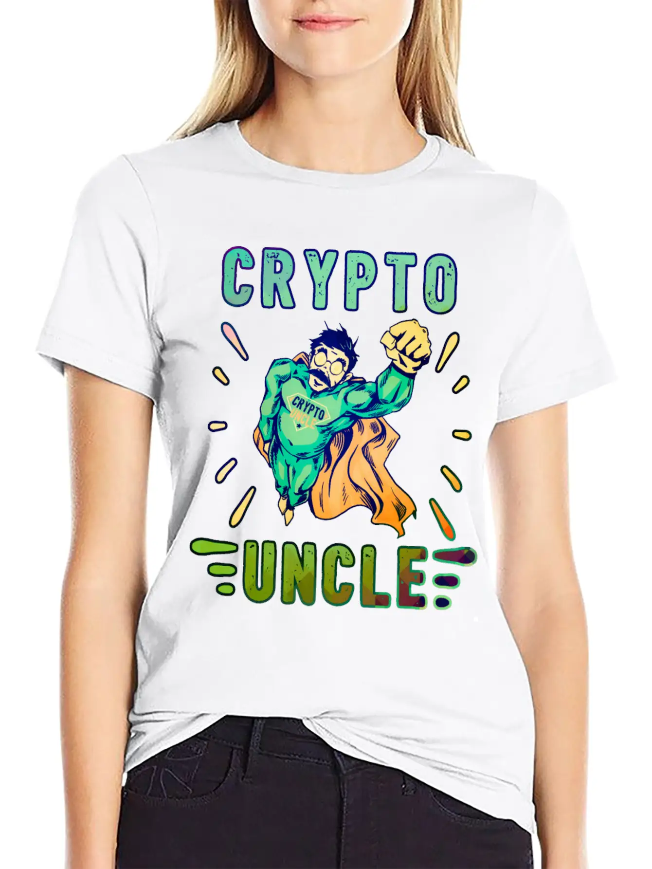 Bitcoin Crypto Uncle Cool Trader Crypto Unisex Short Sleeve Soft Cotton T-Shirt – Casual Everyday Wear