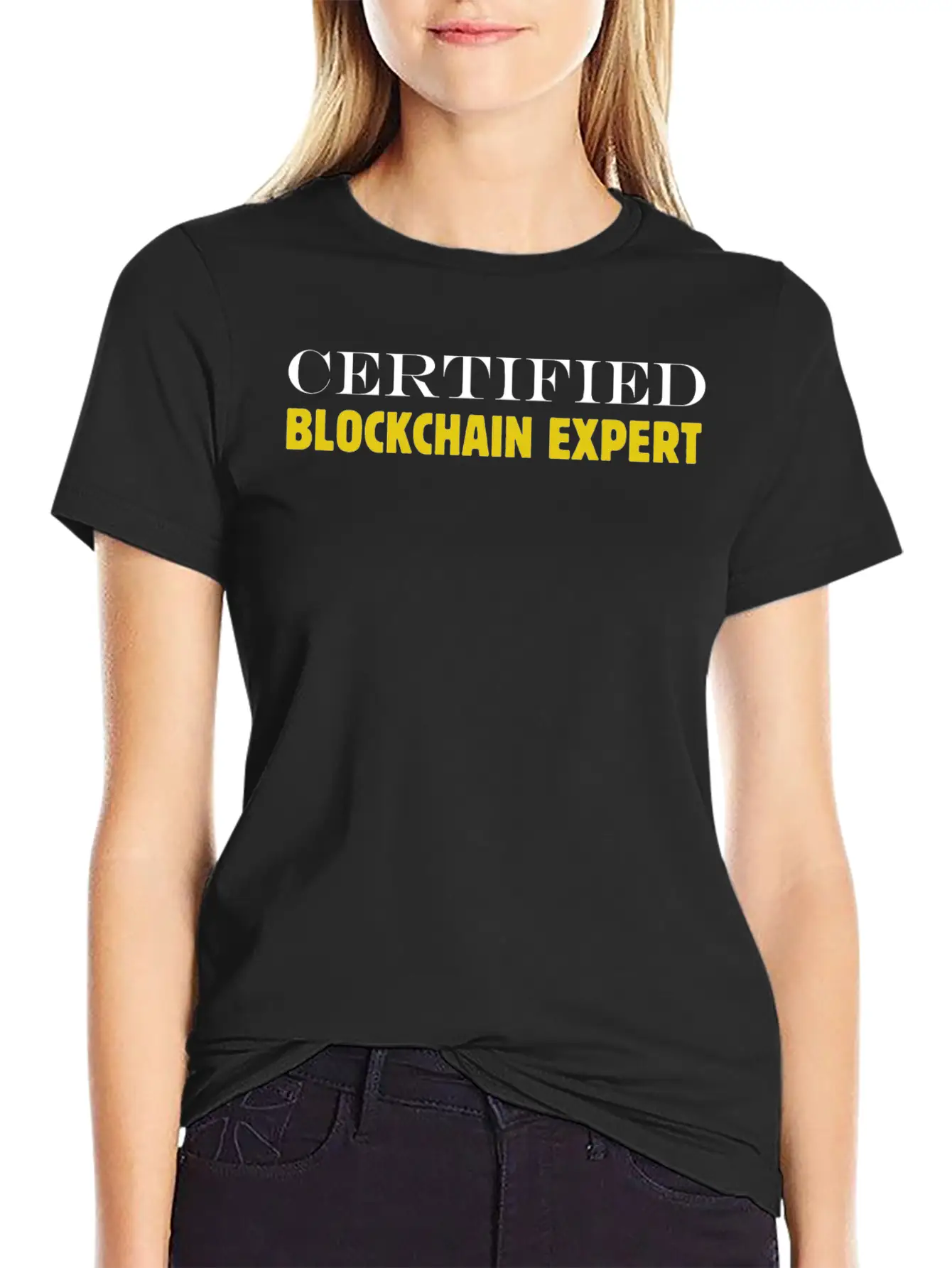 Bitcoin Expert Certified Blockchain Expert Currenc Stylish Everyday T-Shirt – Unisex Basic Cotton Tee