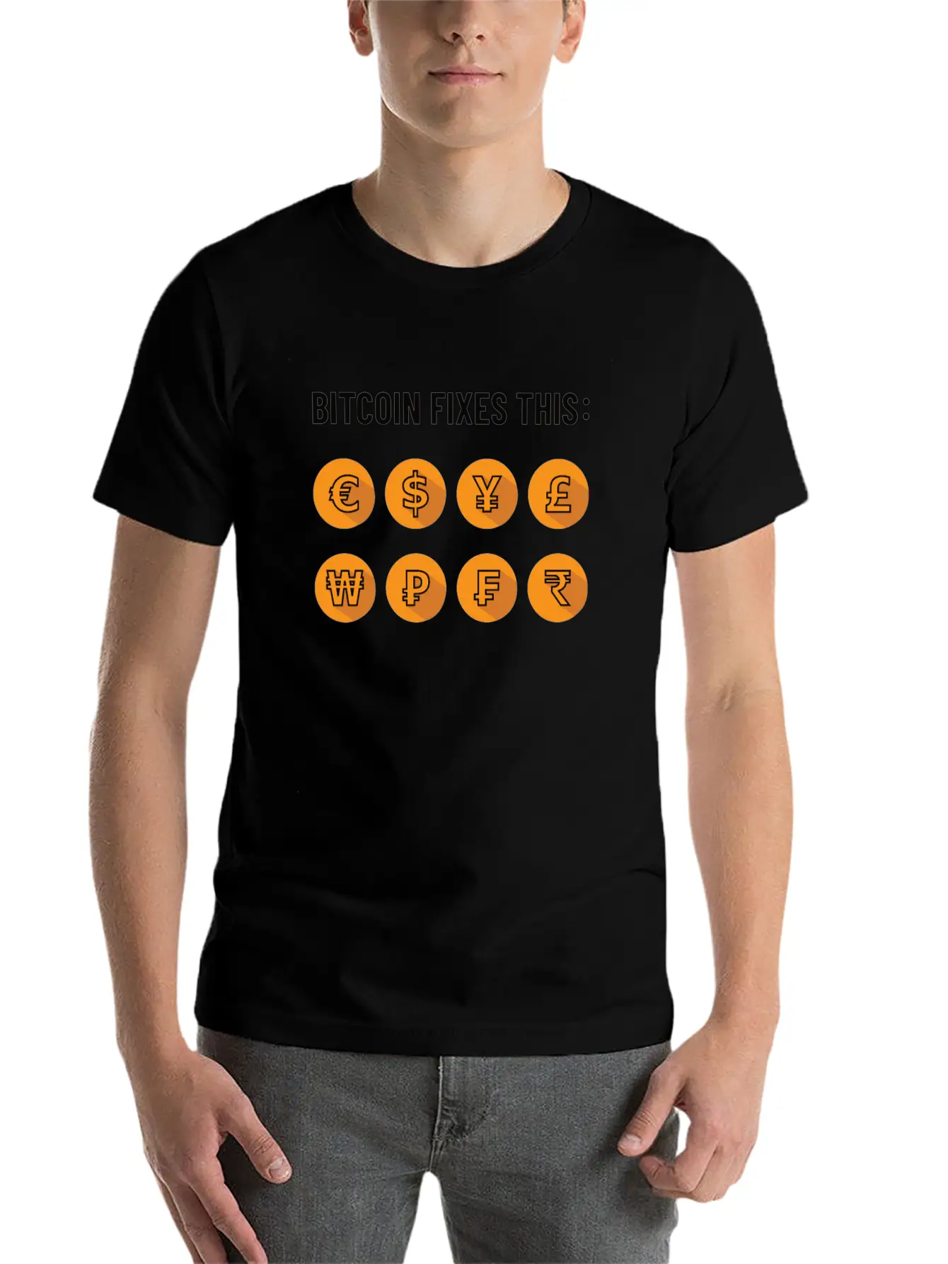 Bitcoin Fixes This - Bitcoiner, BTC Only Gift Unisex Short Sleeve Soft Cotton T-Shirt – Casual Everyday Wear