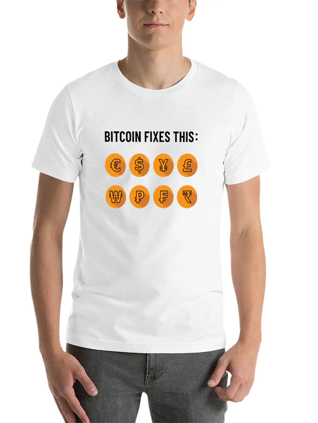 Bitcoin Fixes This - Bitcoiner, BTC Only Gift Unisex Short Sleeve Soft Cotton T-Shirt – Casual Everyday Wear