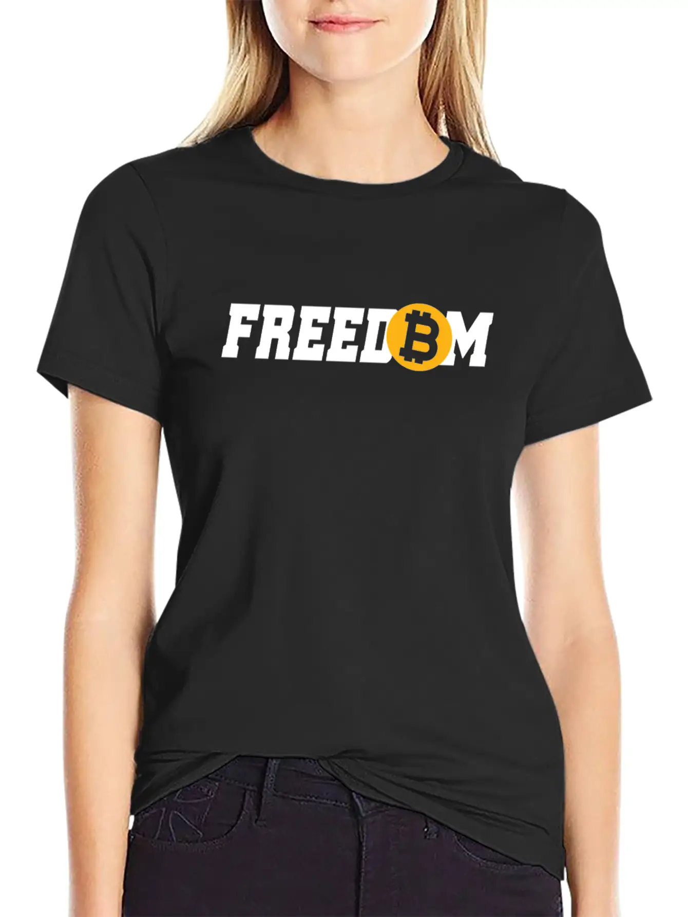 Bitcoin Freedom Cryptocurrency BTC Bitcoin Lover Unisex Short Sleeve Soft Cotton T-Shirt – Casual Everyday Wear