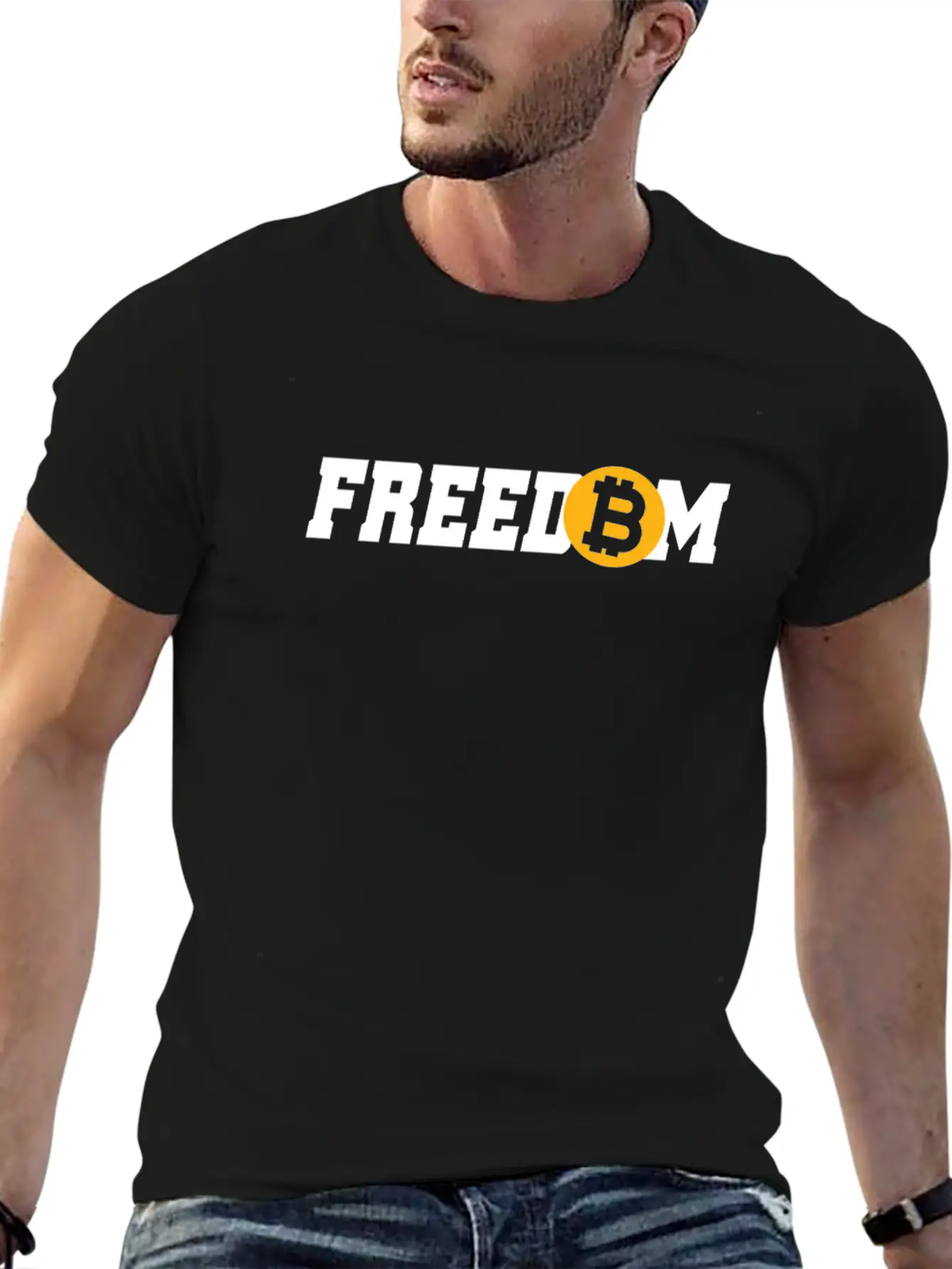 Bitcoin Freedom Cryptocurrency BTC Bitcoin Lover Unisex Short Sleeve Soft Cotton T-Shirt – Casual Everyday Wear