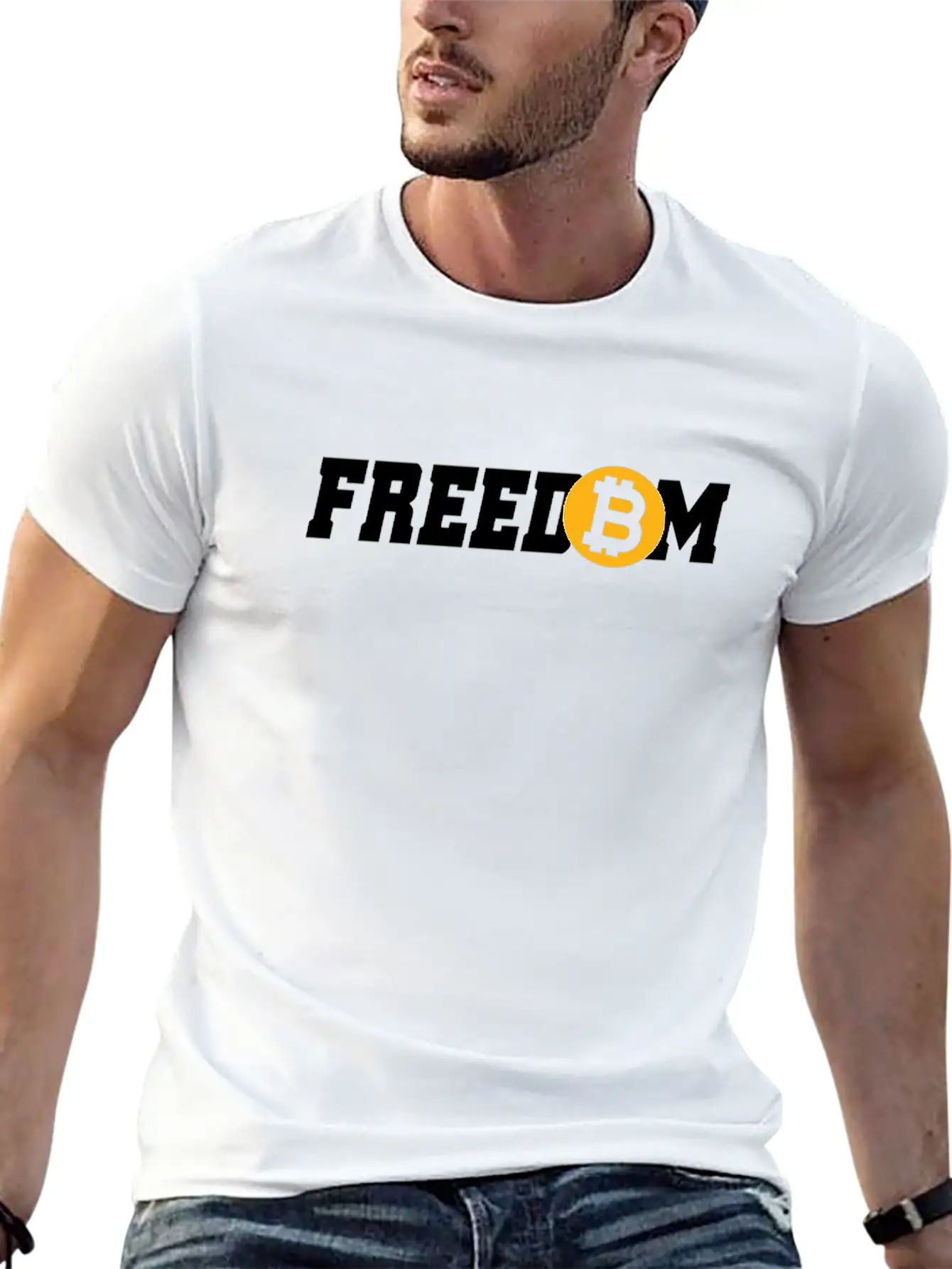 Bitcoin Freedom Cryptocurrency BTC Bitcoin Lover Unisex Short Sleeve Soft Cotton T-Shirt – Casual Everyday Wear
