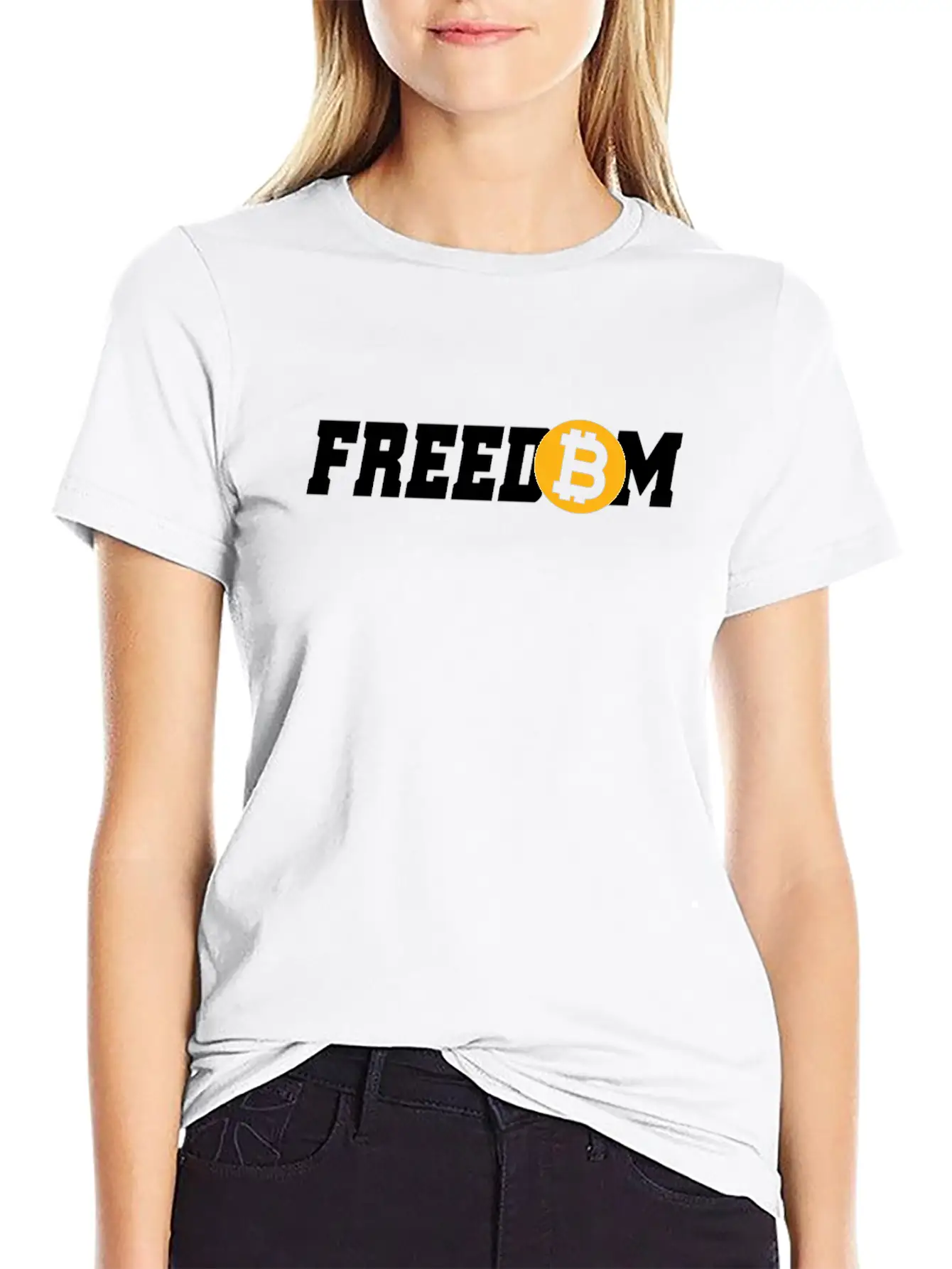 Bitcoin Freedom Cryptocurrency BTC Bitcoin Lover Unisex Short Sleeve Soft Cotton T-Shirt – Casual Everyday Wear