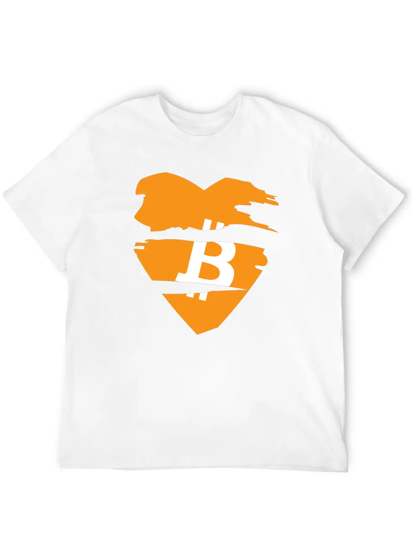 Bitcoin Heart Tear Unisex Short Sleeve Soft Cotton T-Shirt – Casual Everyday Wear