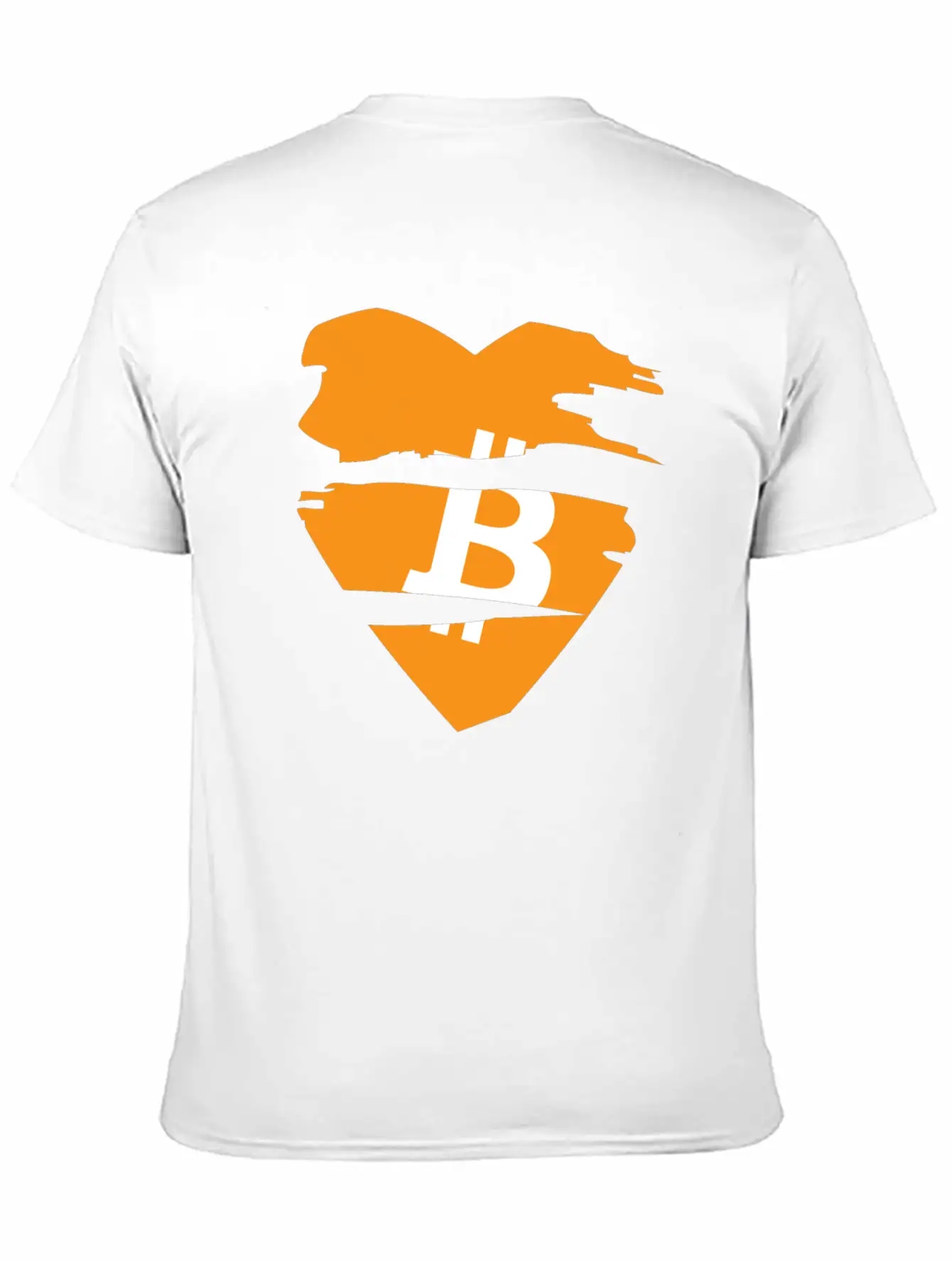 Bitcoin Heart Tear Unisex Short Sleeve Soft Cotton T-Shirt – Casual Everyday Wear