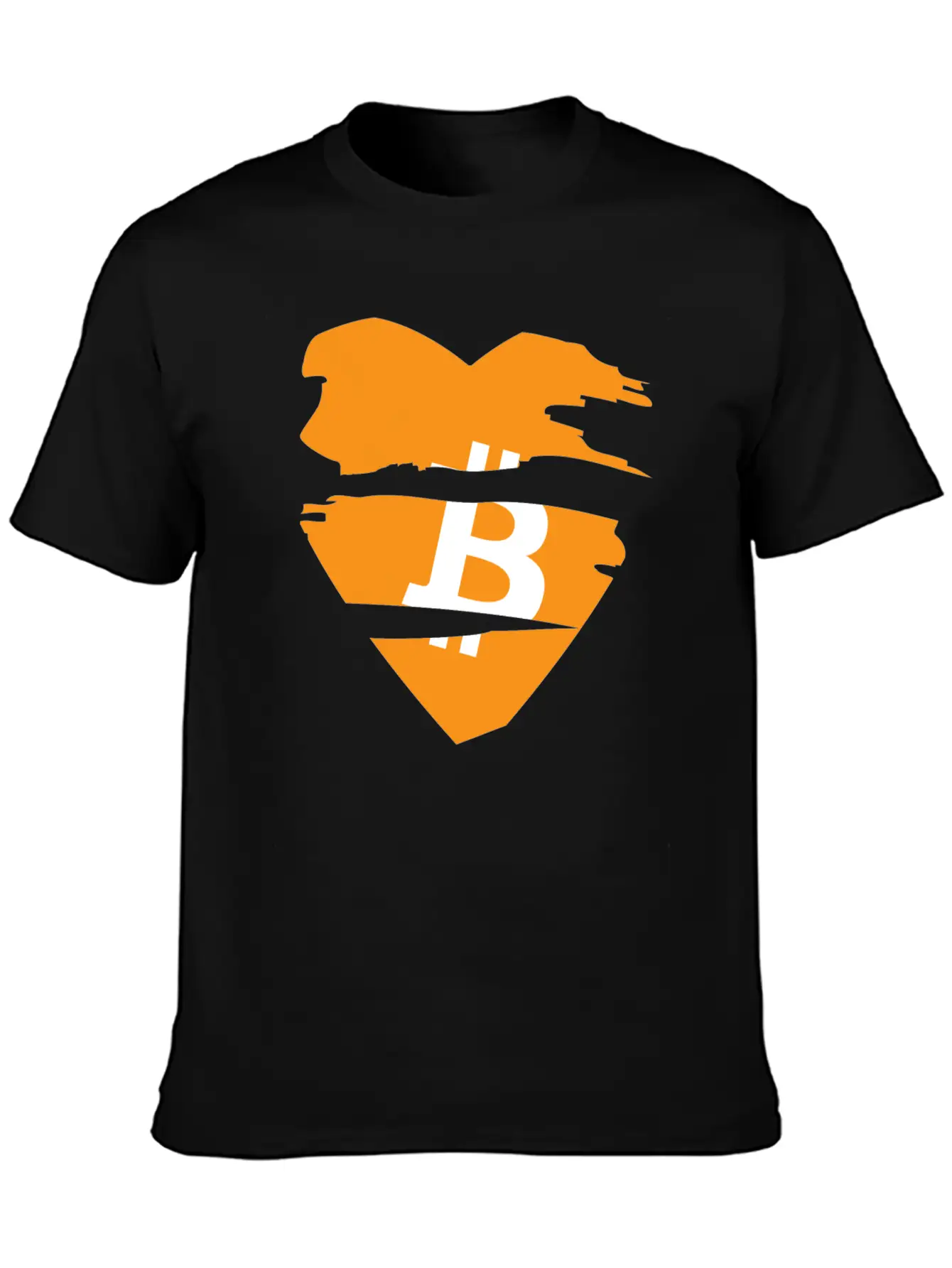 Bitcoin Heart Tear Unisex Short Sleeve Soft Cotton T-Shirt – Casual Everyday Wear