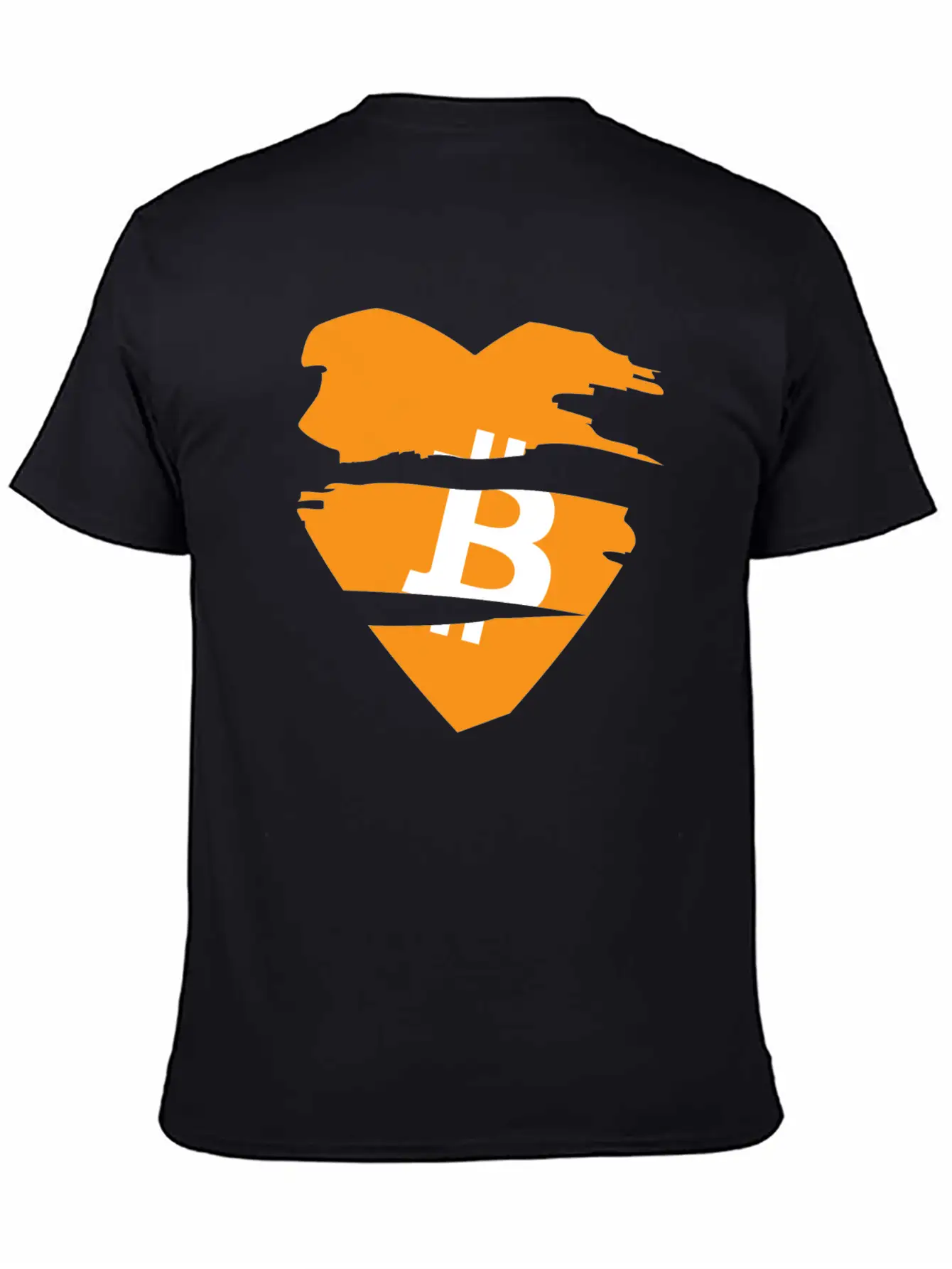 Bitcoin Heart Tear Unisex Short Sleeve Soft Cotton T-Shirt – Casual Everyday Wear