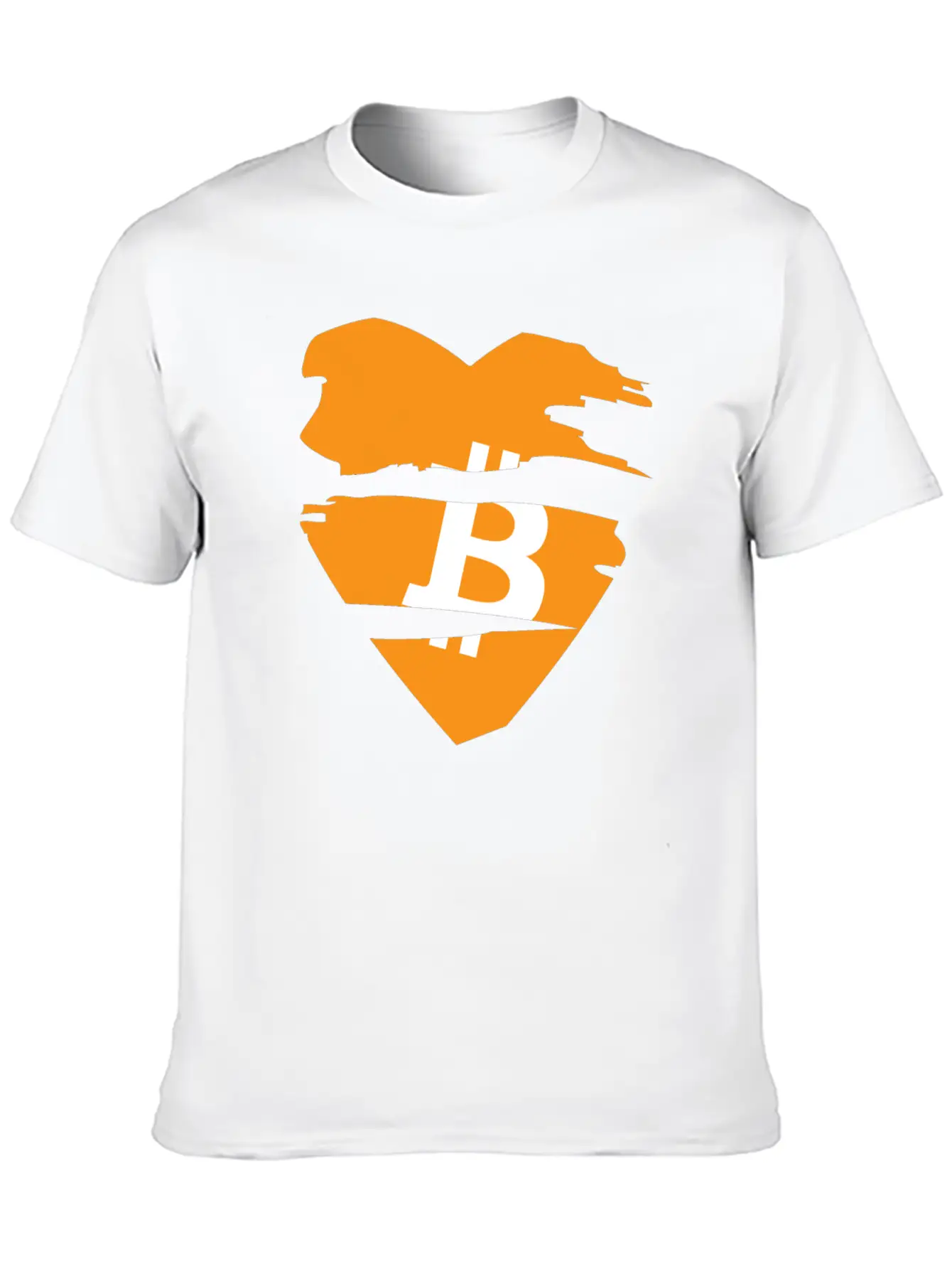 Bitcoin Heart Tear Unisex Short Sleeve Soft Cotton T-Shirt – Casual Everyday Wear