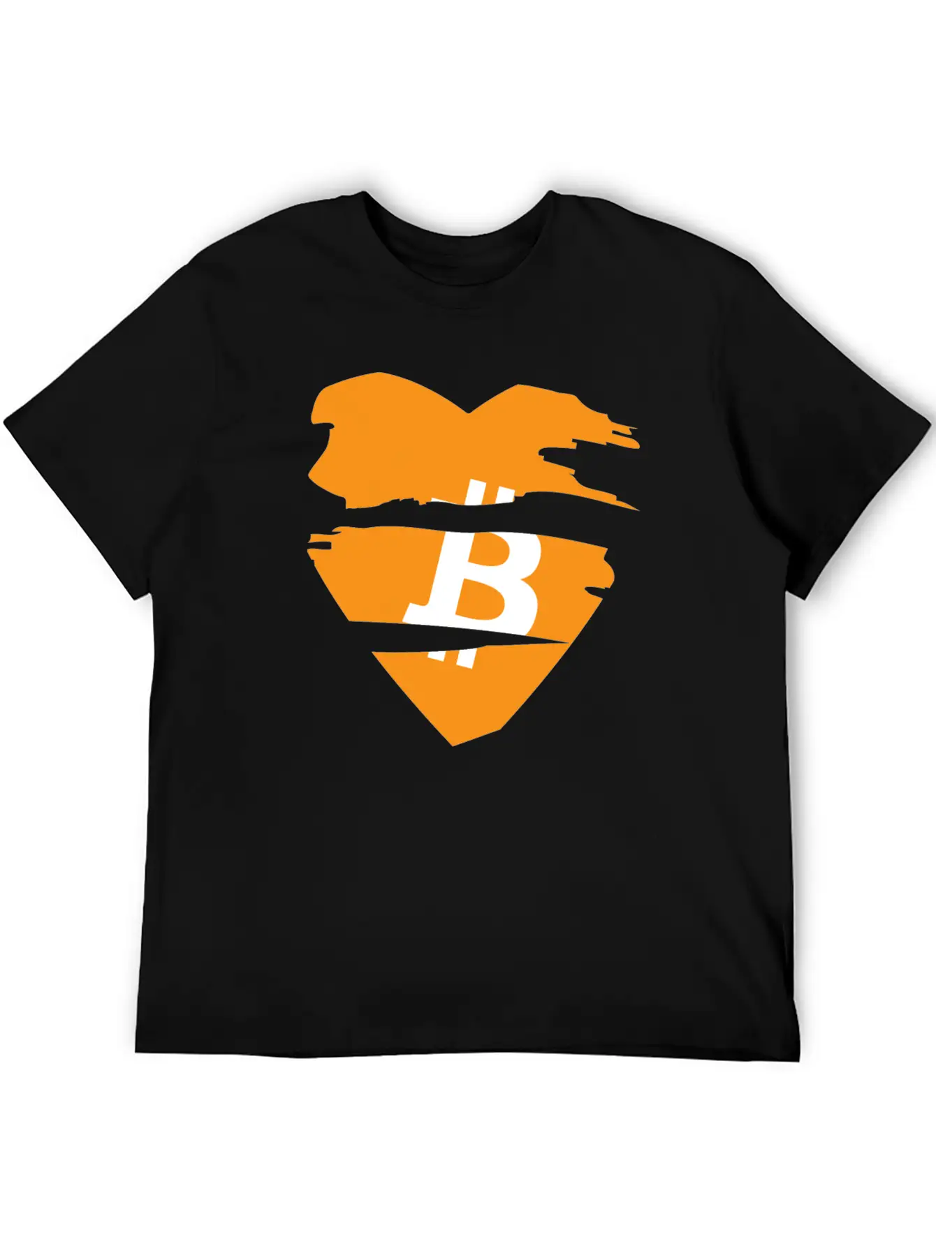 Bitcoin Heart Tear Unisex Short Sleeve Soft Cotton T-Shirt – Casual Everyday Wear