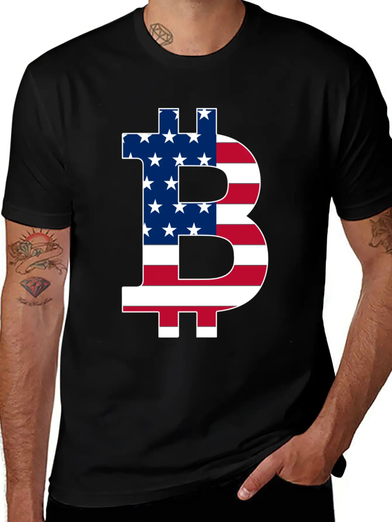 BITCOIN In USA Style Basic Graphic T-Shirt – Daily Comfort In Soft Cotton