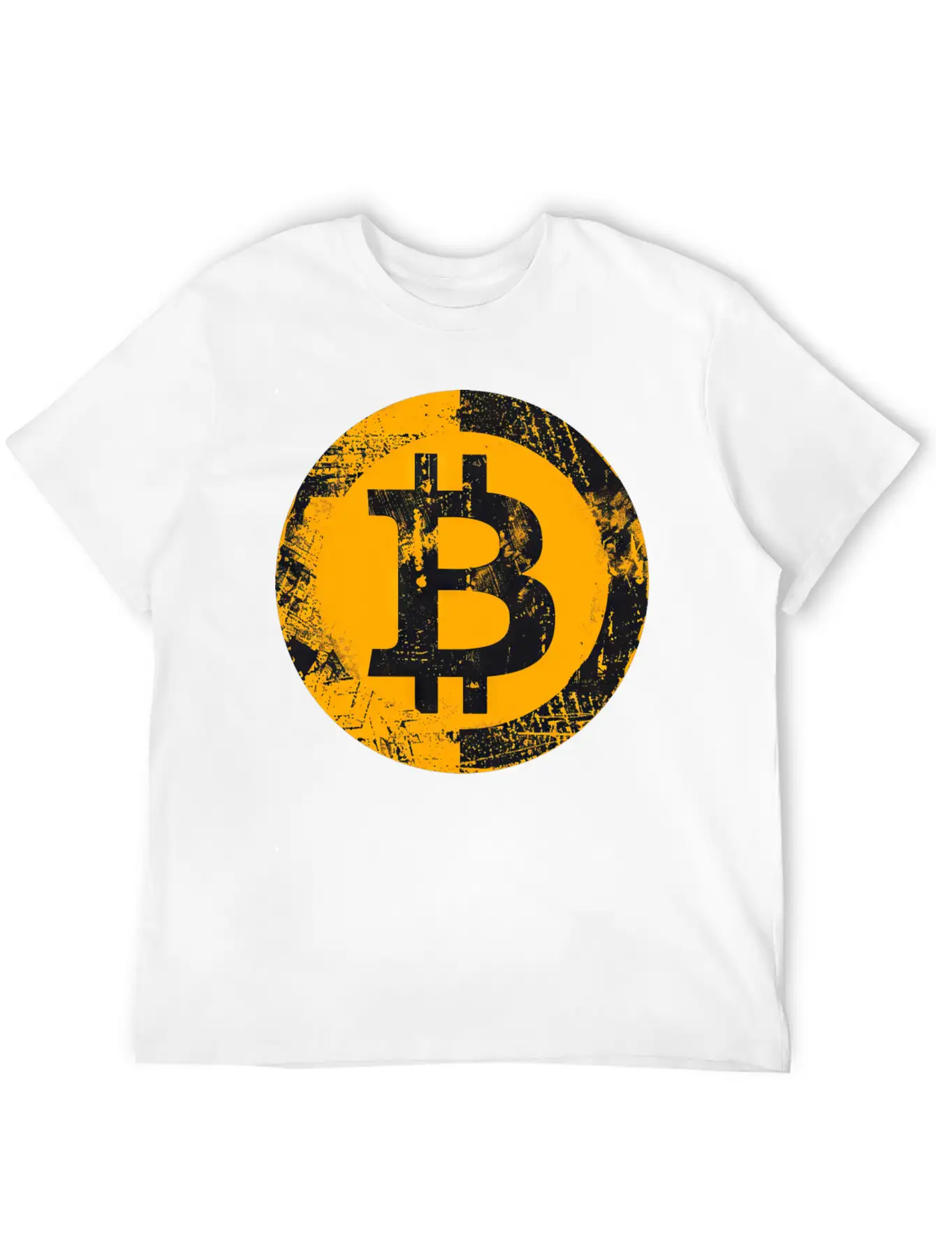 Bitcoin Logo Grunge Digital Gold Essential Unisex Summer Tee – Soft Cotton Casual Fit