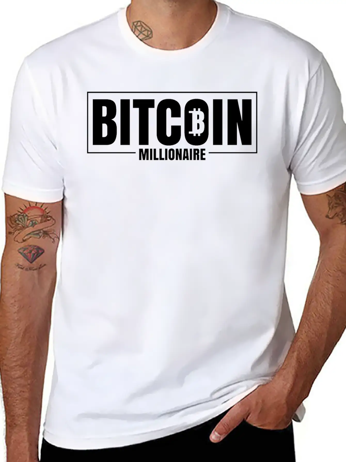 Bitcoin Millionaire Stylish Everyday T-Shirt – Unisex Basic Cotton Tee