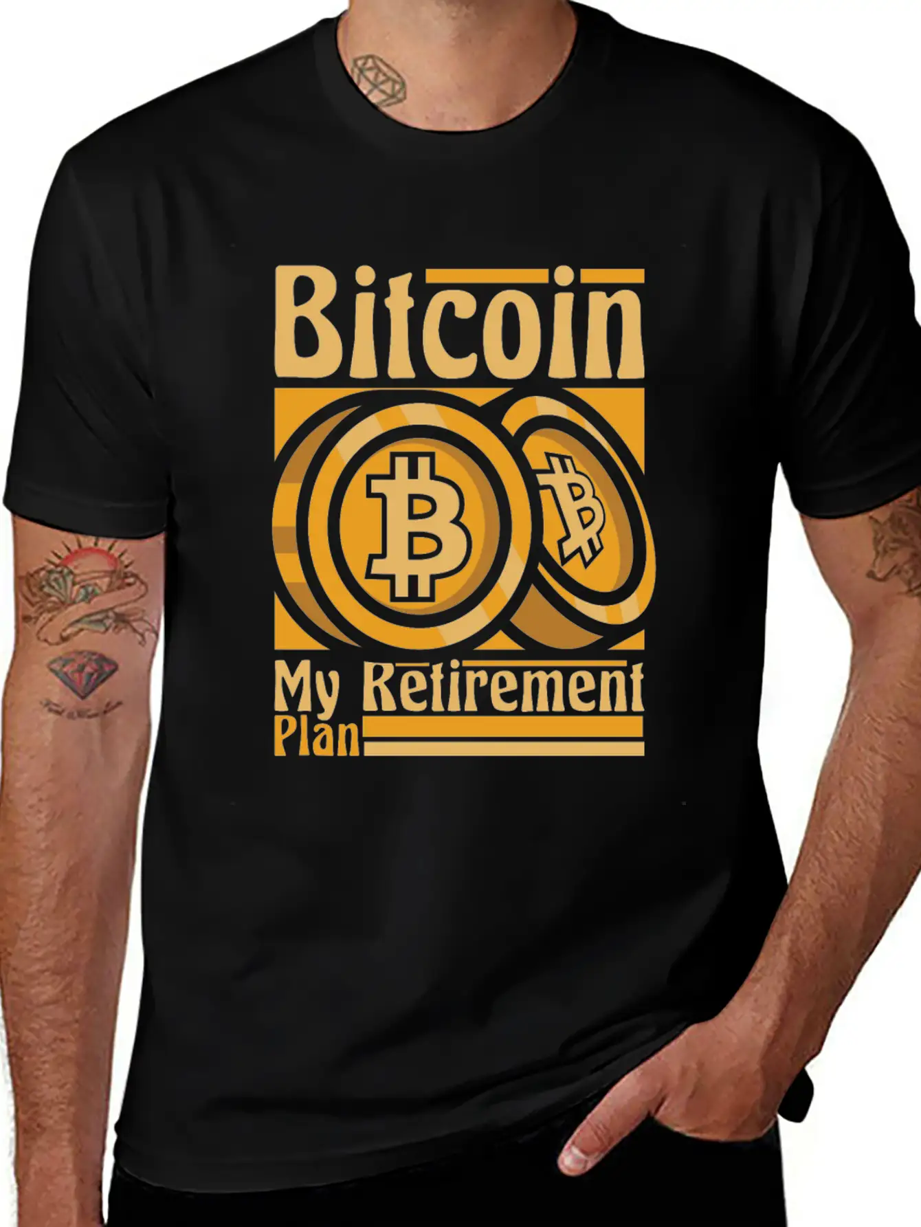 Bitcoin My Retirement Plan Blockchains Crypto Unisex Short Sleeve Soft Cotton T-Shirt – Casual Everyday Wear