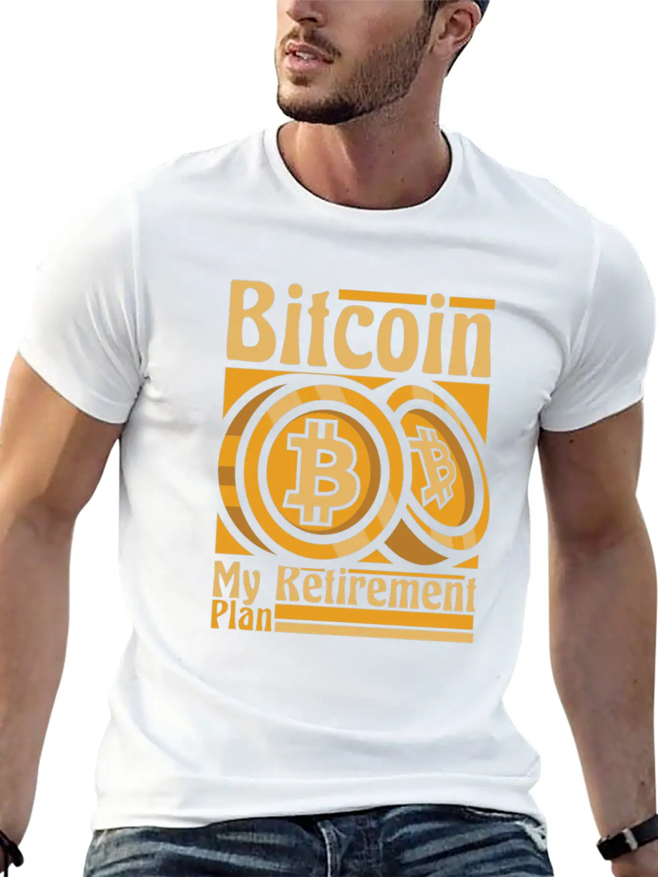 Bitcoin My Retirement Plan Blockchains Crypto Unisex Short Sleeve Soft Cotton T-Shirt – Casual Everyday Wear