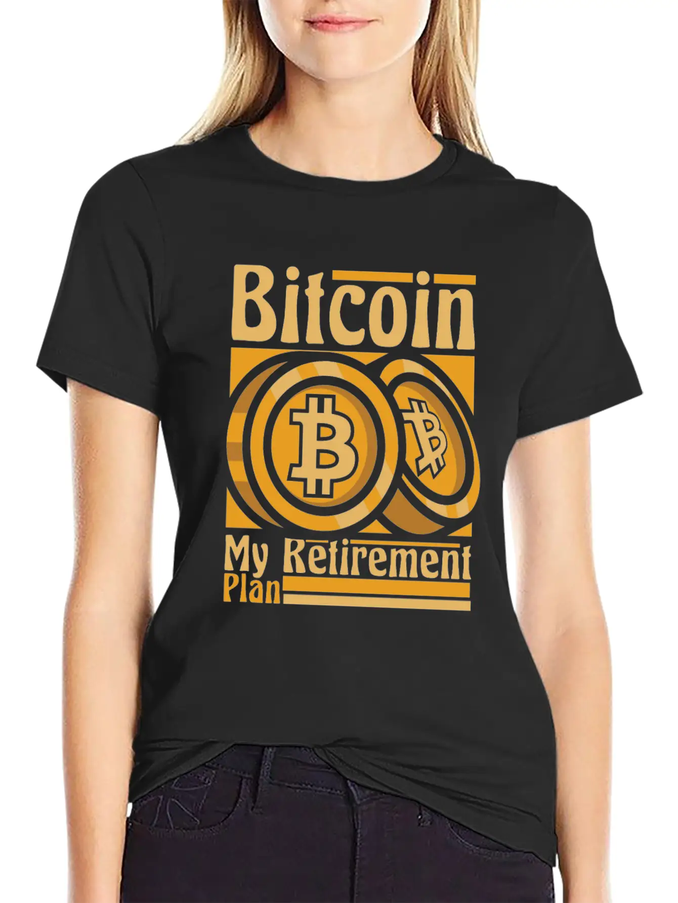 Bitcoin My Retirement Plan Blockchains Crypto Unisex Short Sleeve Soft Cotton T-Shirt – Casual Everyday Wear