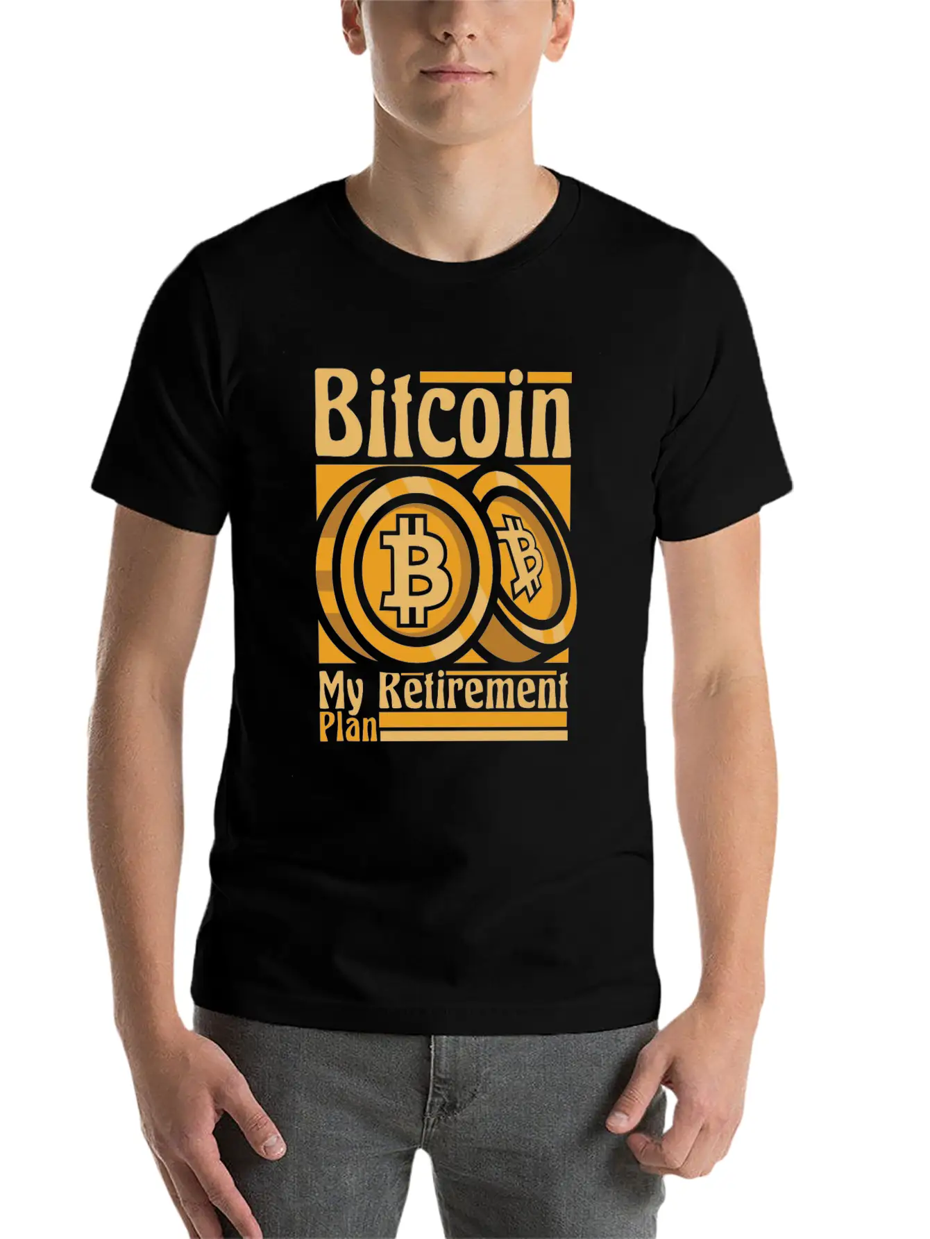 Bitcoin My Retirement Plan Blockchains Crypto Unisex Short Sleeve Soft Cotton T-Shirt – Casual Everyday Wear