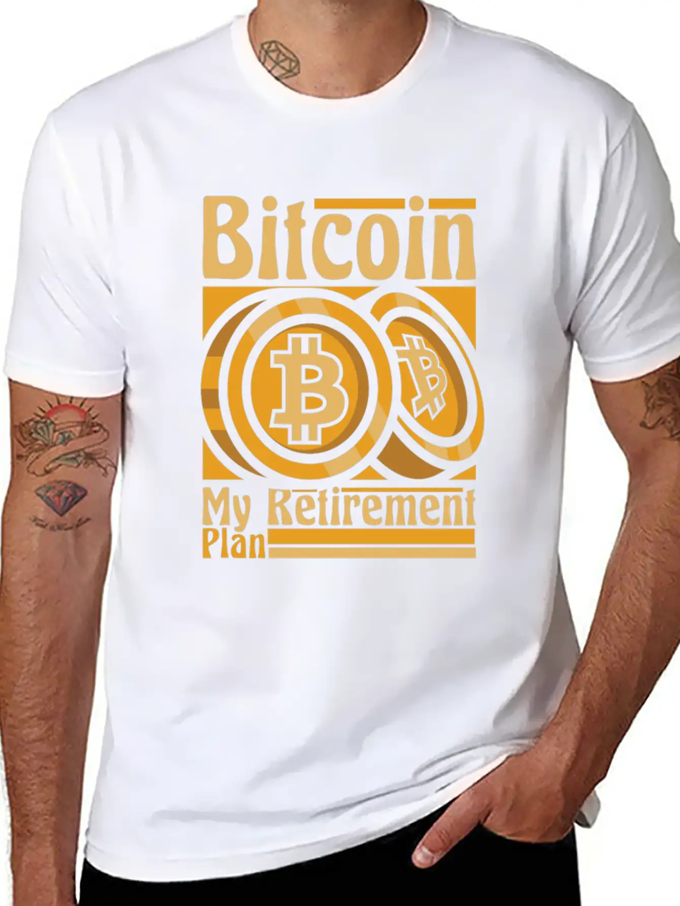 Bitcoin My Retirement Plan Blockchains Crypto Unisex Short Sleeve Soft Cotton T-Shirt – Casual Everyday Wear