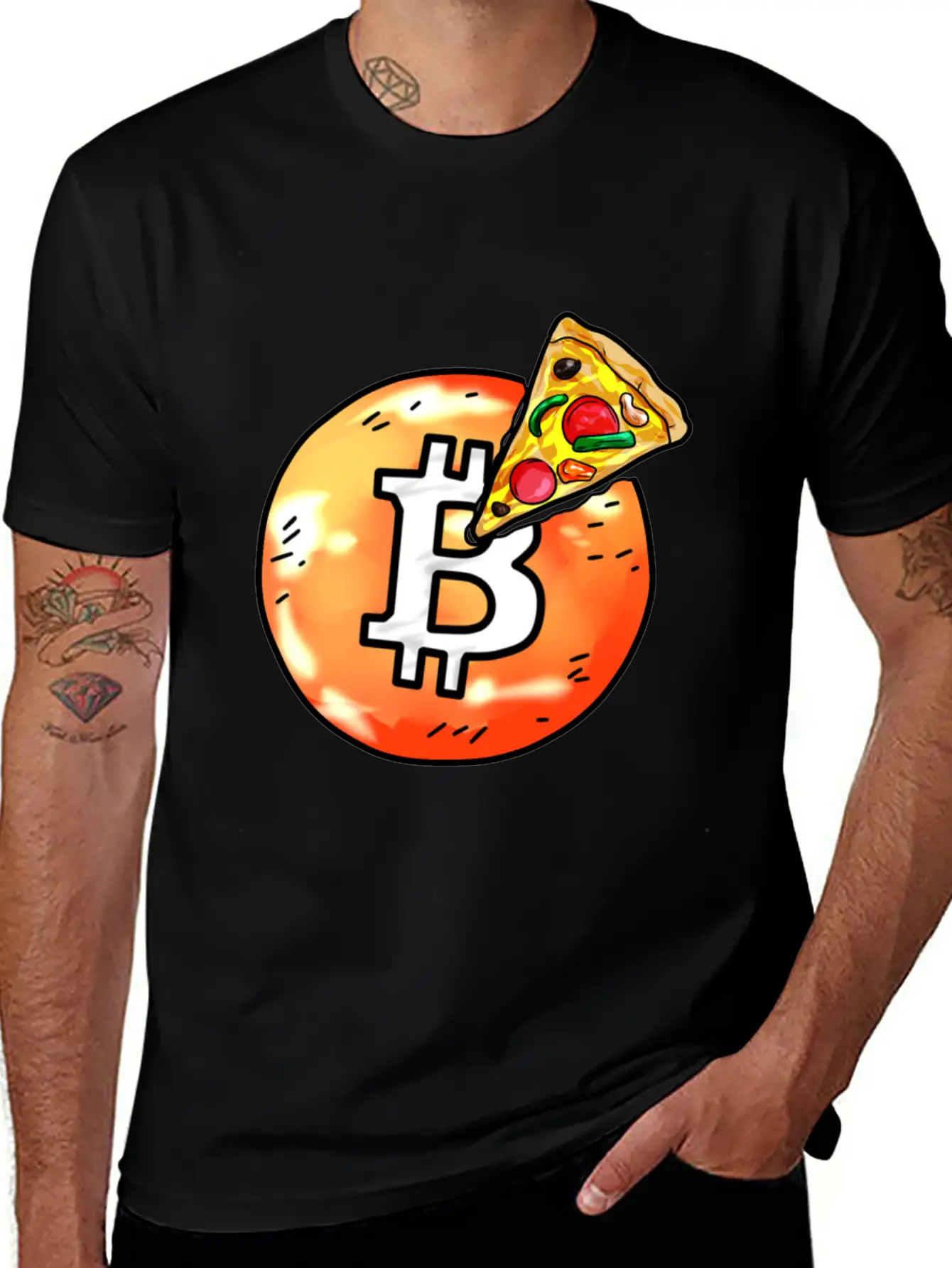 Bitcoin Pizza BTC Crypto Currency Hodl Blockchain Unisex Casual T-Shirt – Clean Design For Daily Comfort