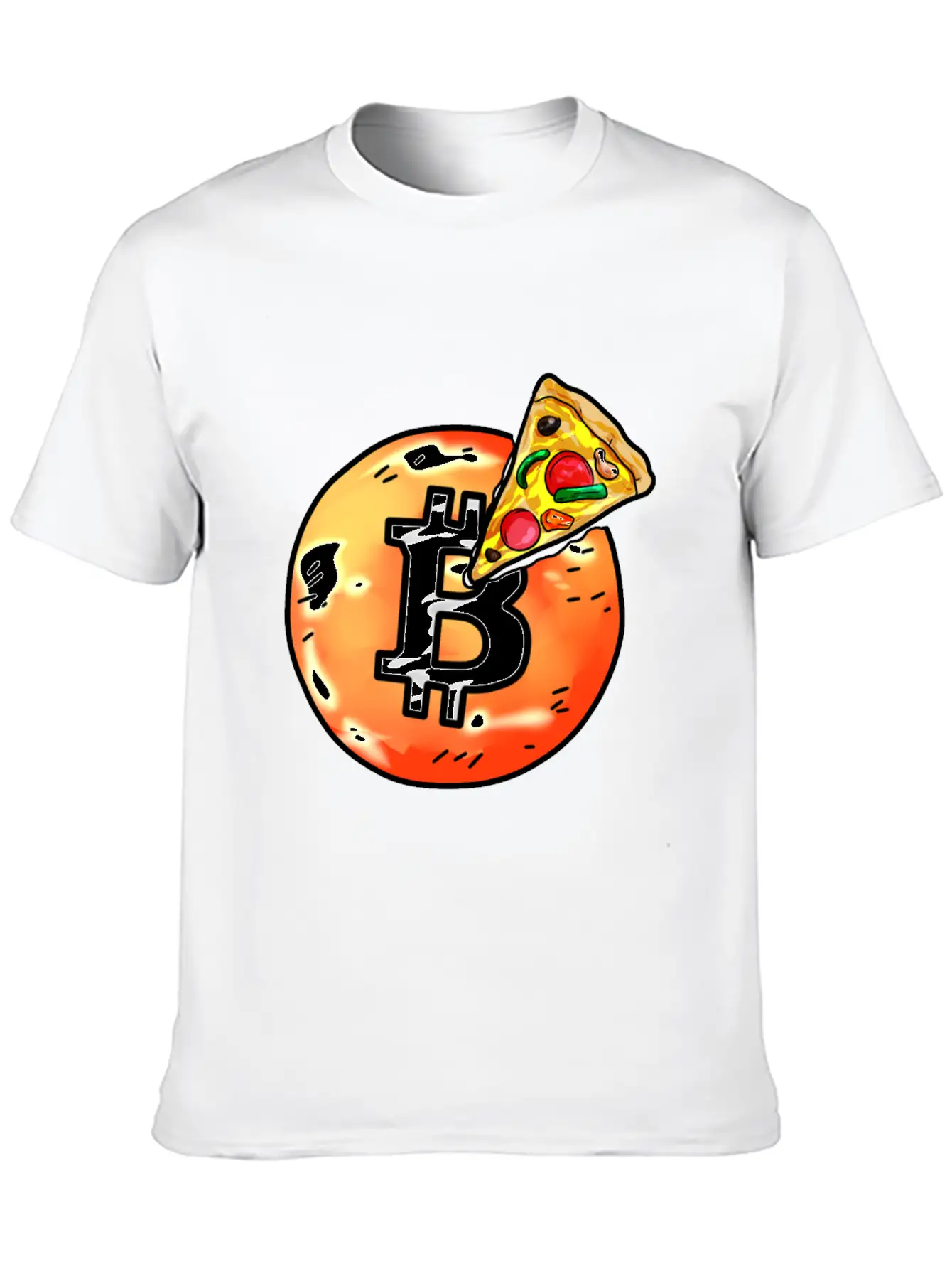 Bitcoin Pizza BTC Crypto Currency Hodl Blockchain Unisex Casual T-Shirt – Clean Design For Daily Comfort