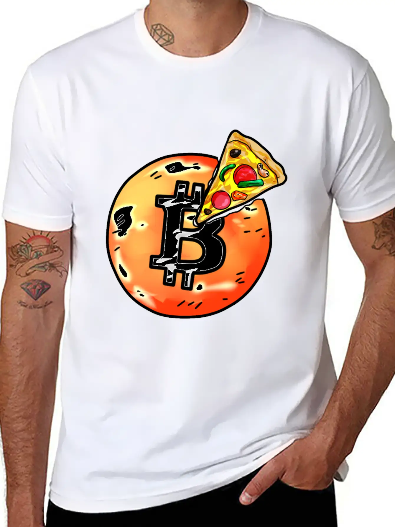 Bitcoin Pizza BTC Crypto Currency Hodl Blockchain Unisex Casual T-Shirt – Clean Design For Daily Comfort
