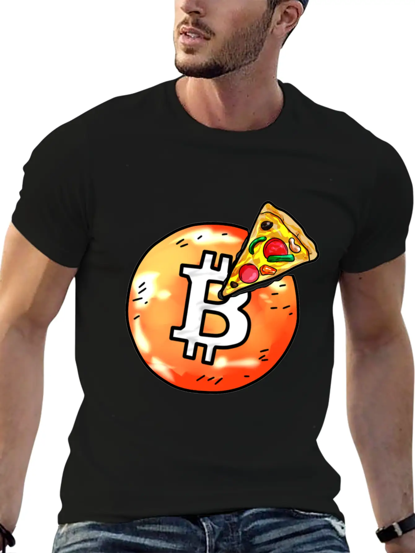 Bitcoin Pizza BTC Crypto Currency Hodl Blockchain Unisex Casual T-Shirt – Clean Design For Daily Comfort