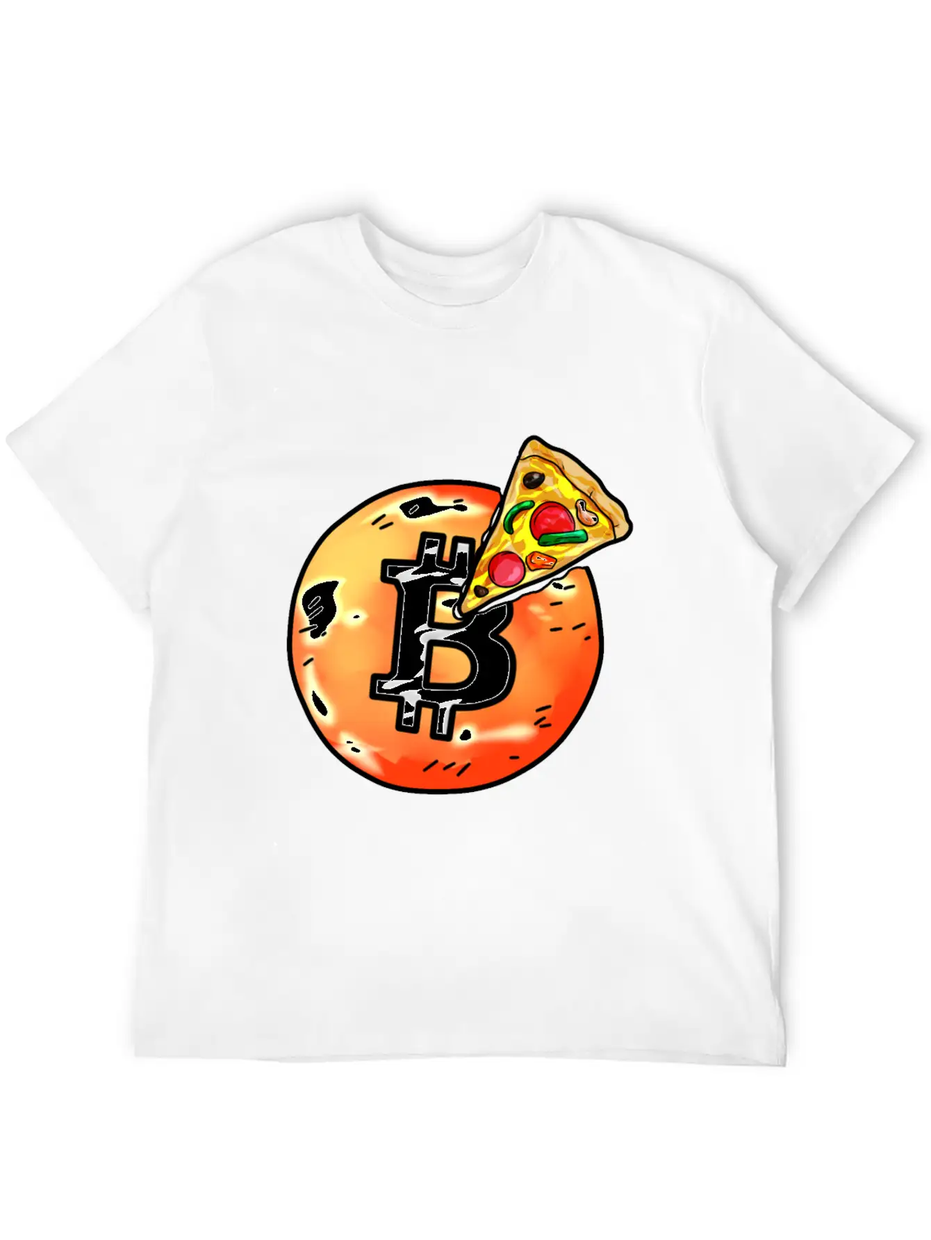 Bitcoin Pizza BTC Crypto Currency Hodl Blockchain Unisex Casual T-Shirt – Clean Design For Daily Comfort