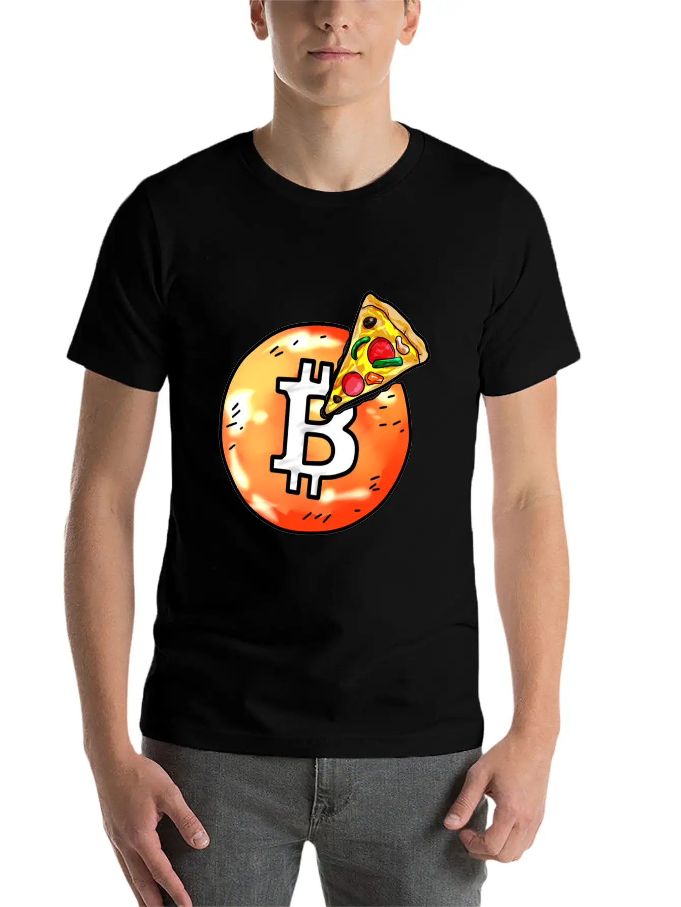 Bitcoin Pizza BTC Crypto Currency Hodl Blockchain Unisex Casual T-Shirt – Clean Design For Daily Comfort