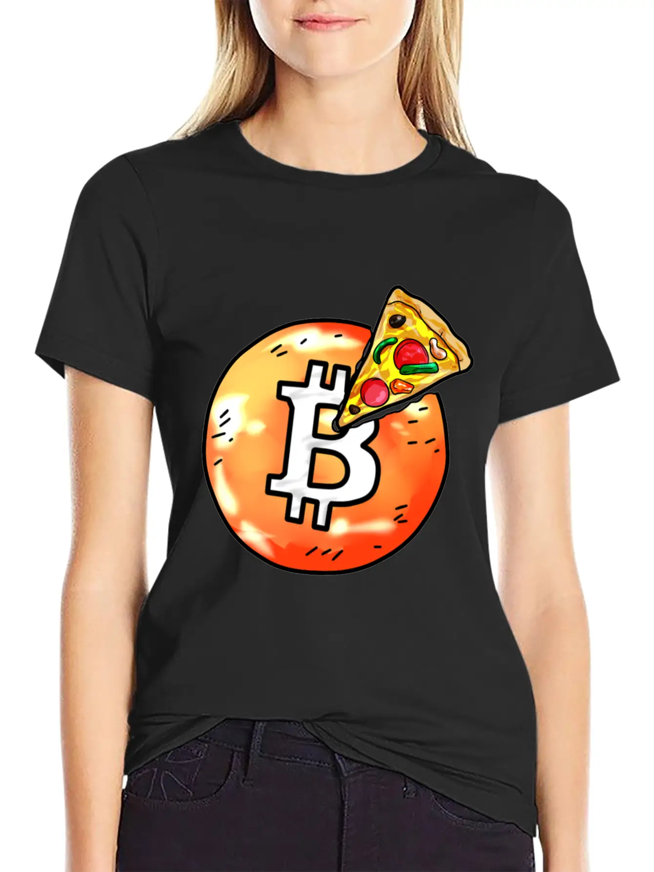 Bitcoin Pizza BTC Crypto Currency Hodl Blockchain Unisex Casual T-Shirt – Clean Design For Daily Comfort