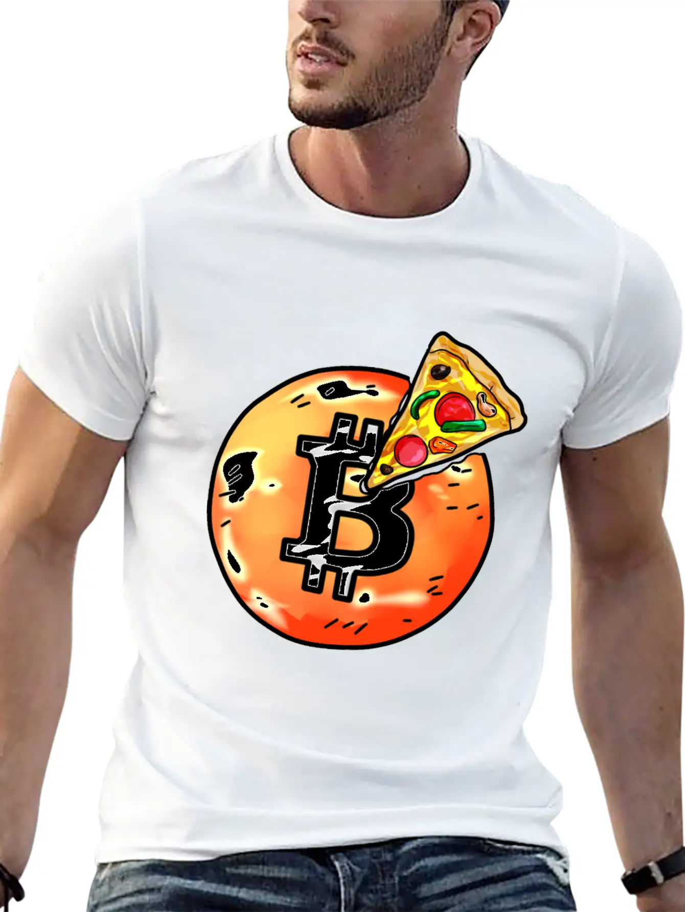 Bitcoin Pizza BTC Crypto Currency Hodl Blockchain Unisex Casual T-Shirt – Clean Design For Daily Comfort
