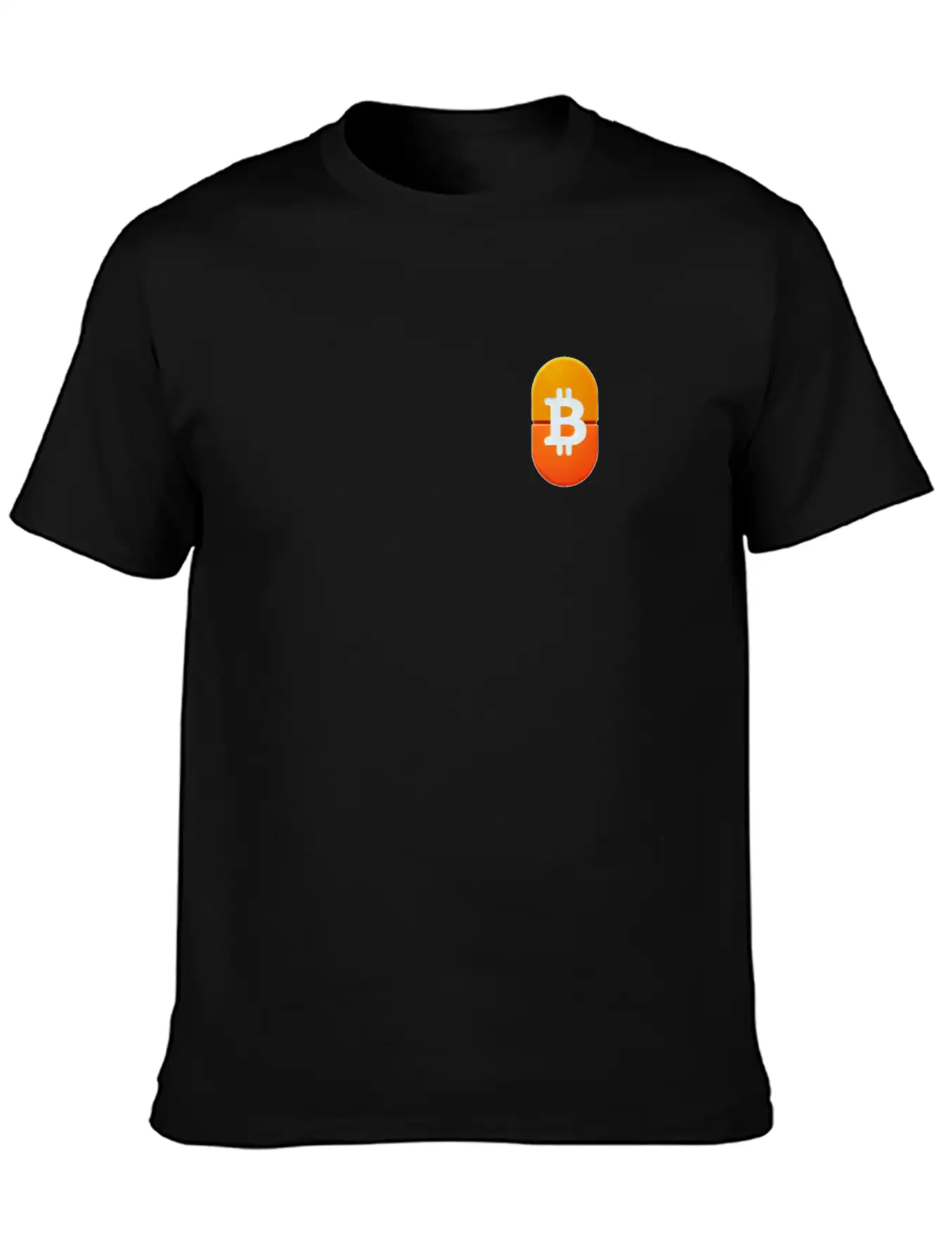 Bitcoin Pocket Design Orange Pill Awareness Unisex Casual T-Shirt – Clean Design For Daily Comfort