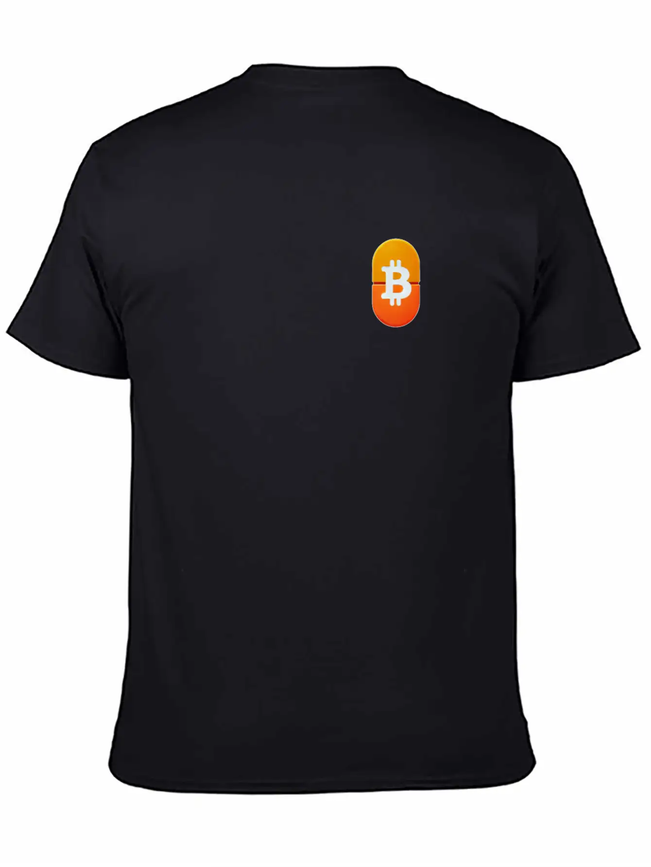Bitcoin Pocket Design Orange Pill Awareness Unisex Casual T-Shirt – Clean Design For Daily Comfort