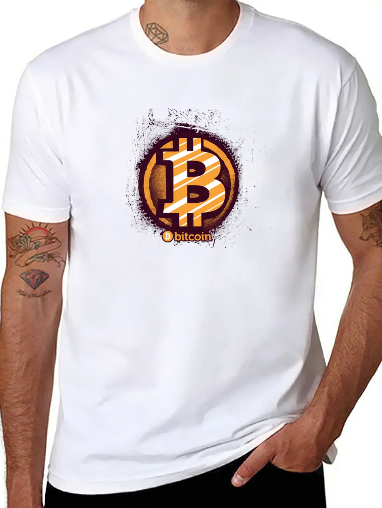 Bitcoin Sign Stylish Everyday T-Shirt – Unisex Basic Cotton Tee