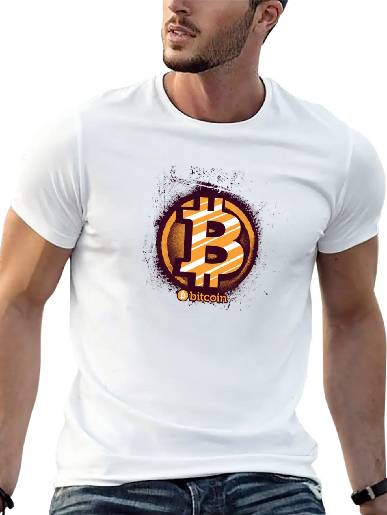 Bitcoin Sign Stylish Everyday T-Shirt – Unisex Basic Cotton Tee