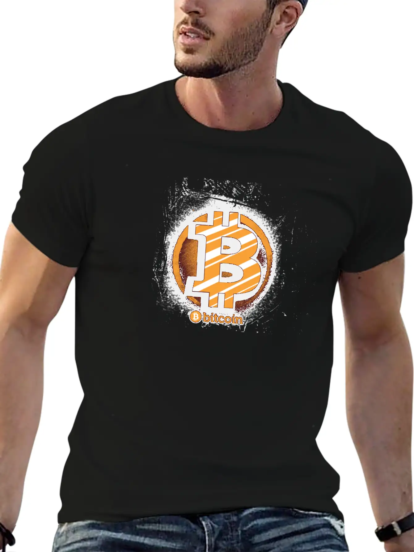 Bitcoin Sign Stylish Everyday T-Shirt – Unisex Basic Cotton Tee