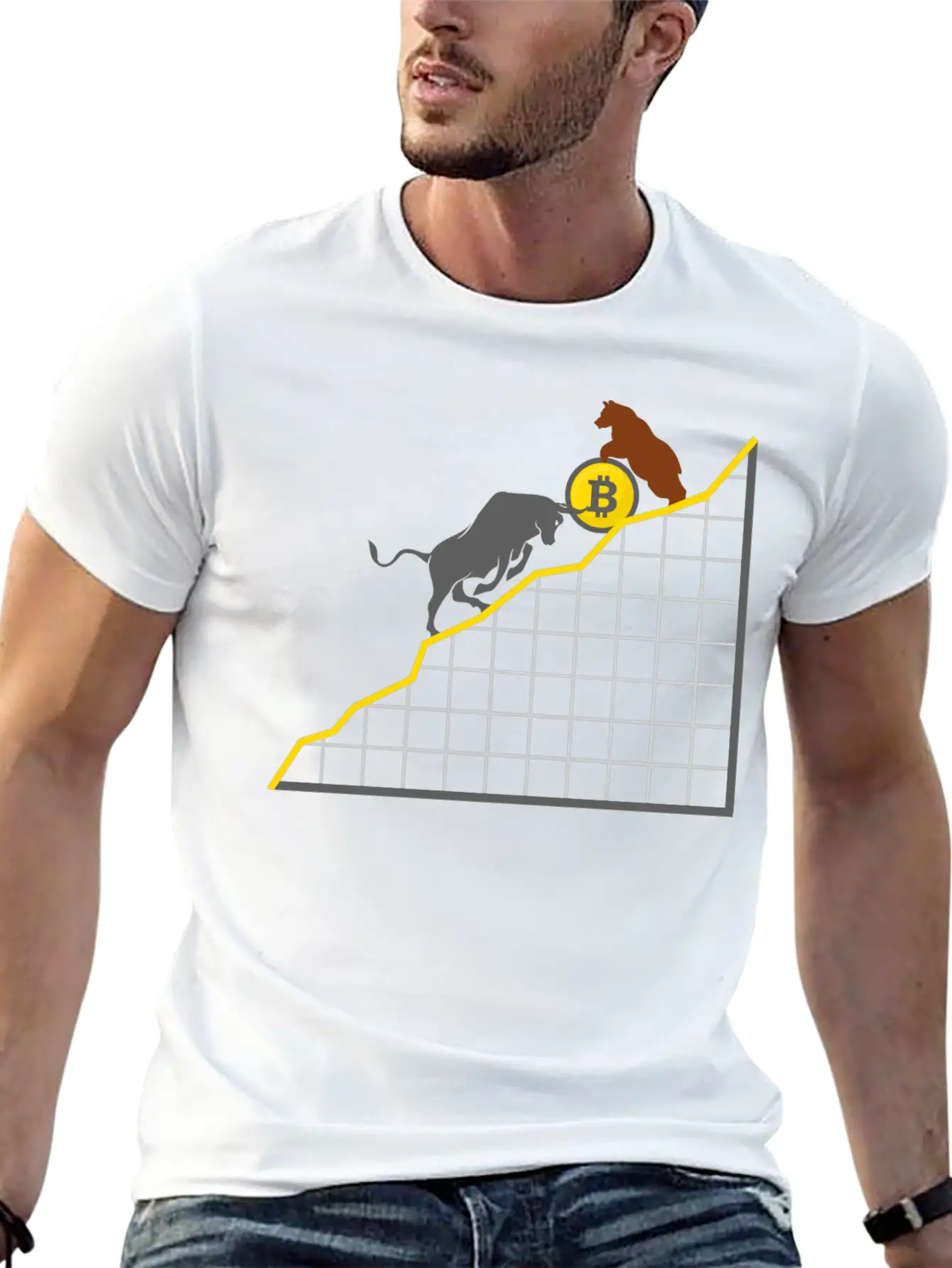 Bitcoin To The Moon - Blockchain Crypto Miner Unisex Short Sleeve Soft Cotton T-Shirt – Casual Everyday Wear
