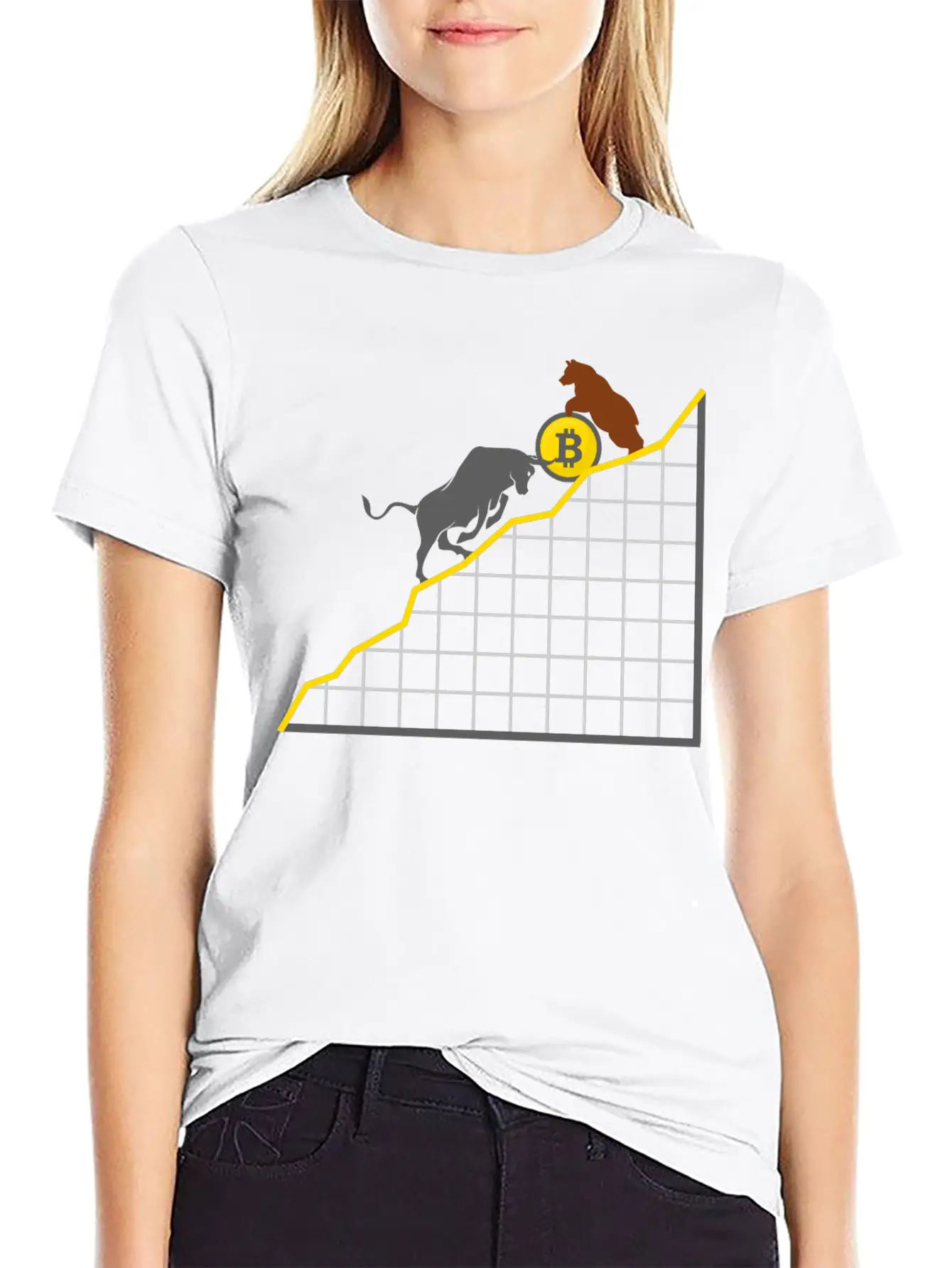 Bitcoin To The Moon - Blockchain Crypto Miner Unisex Short Sleeve Soft Cotton T-Shirt – Casual Everyday Wear